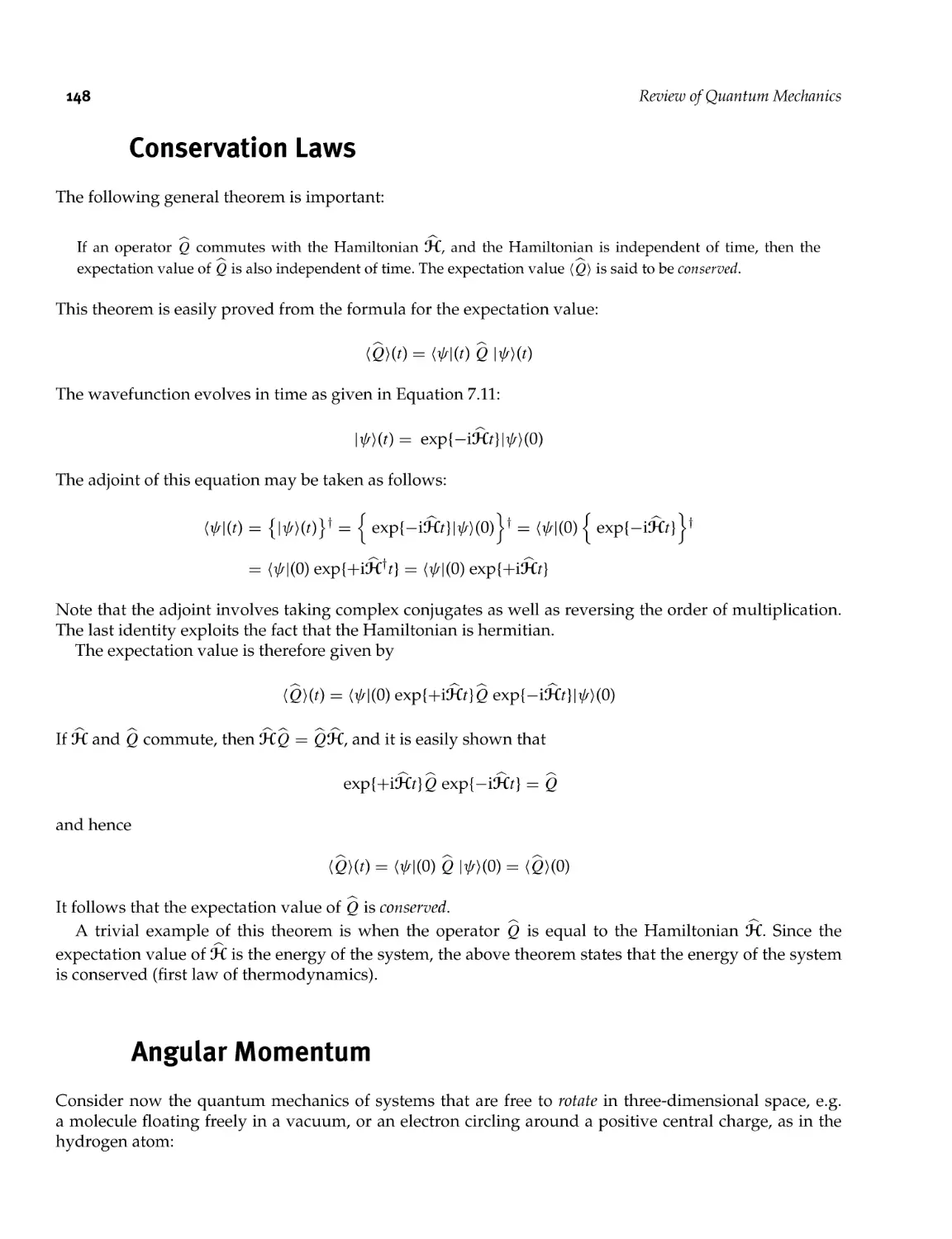 7.5 Conservation Laws
7.6 Angular Momentum