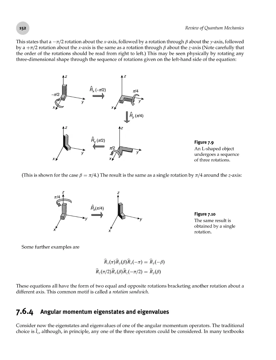 7.6.4 Angular momentum eigenstates and eigenvalues