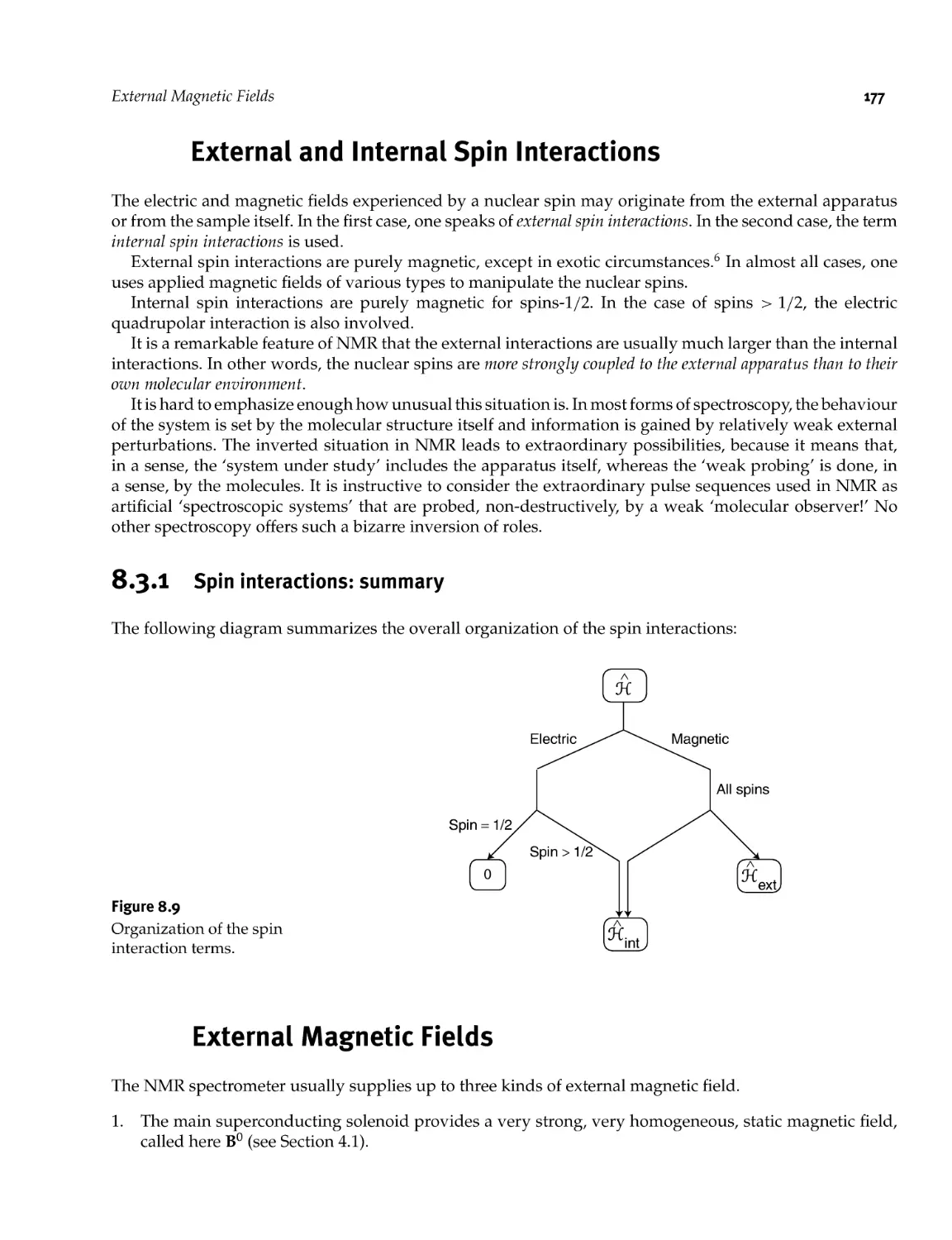 8.3 External and Internal Spin Interactions
8.4 External Magnetic Fields