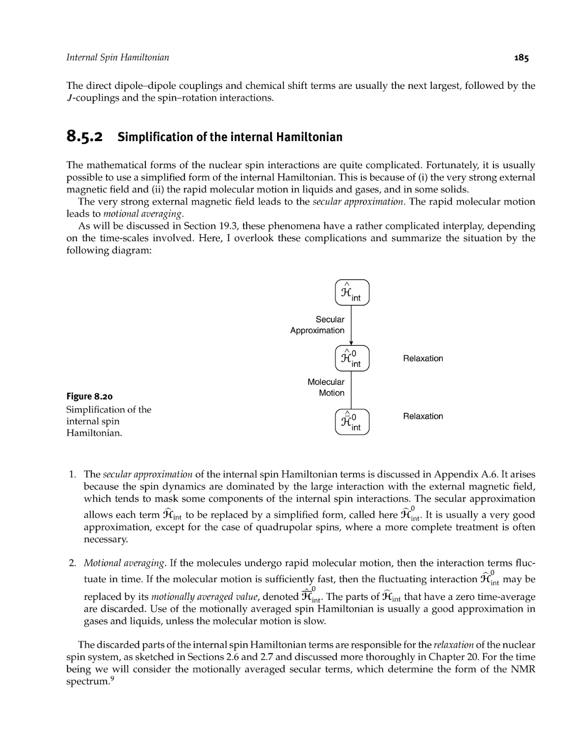 8.5.2 Simplification of the internal Hamiltonian