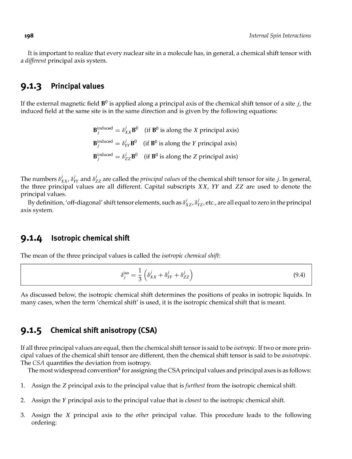 9.1.3 Principal values
9.1.4 Isotropic chemical shift