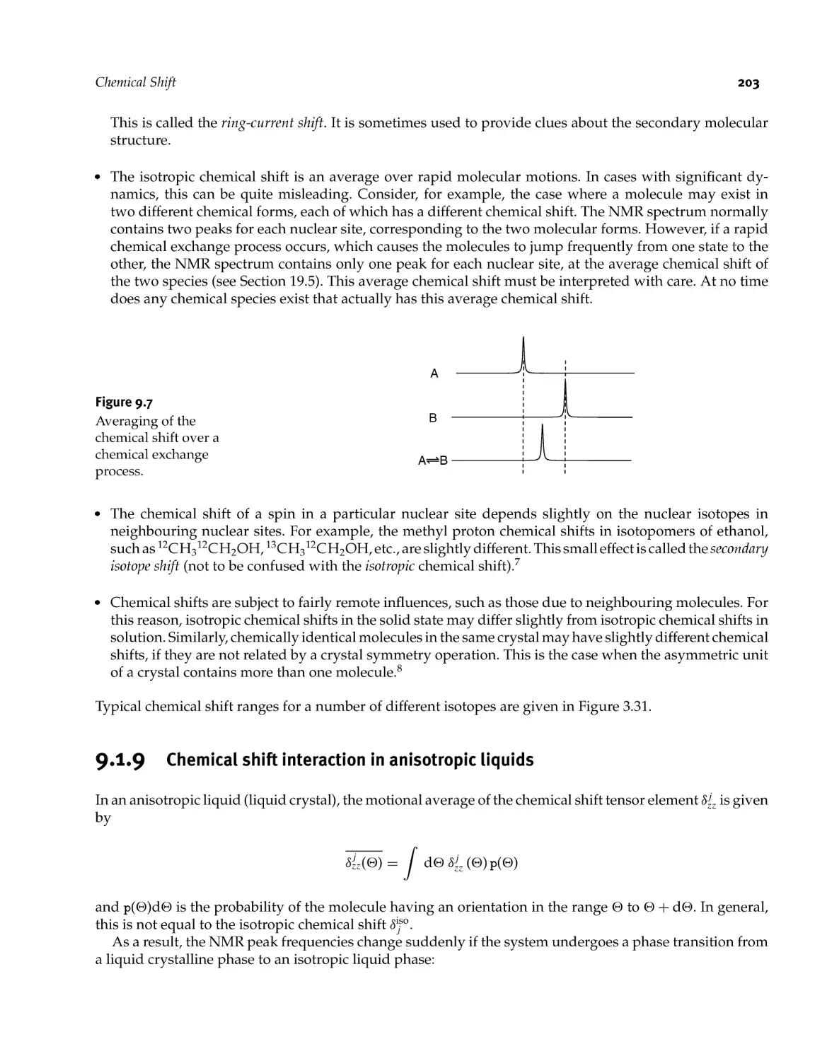 9.1.9 Chemical shift interaction in anisotropic liquids