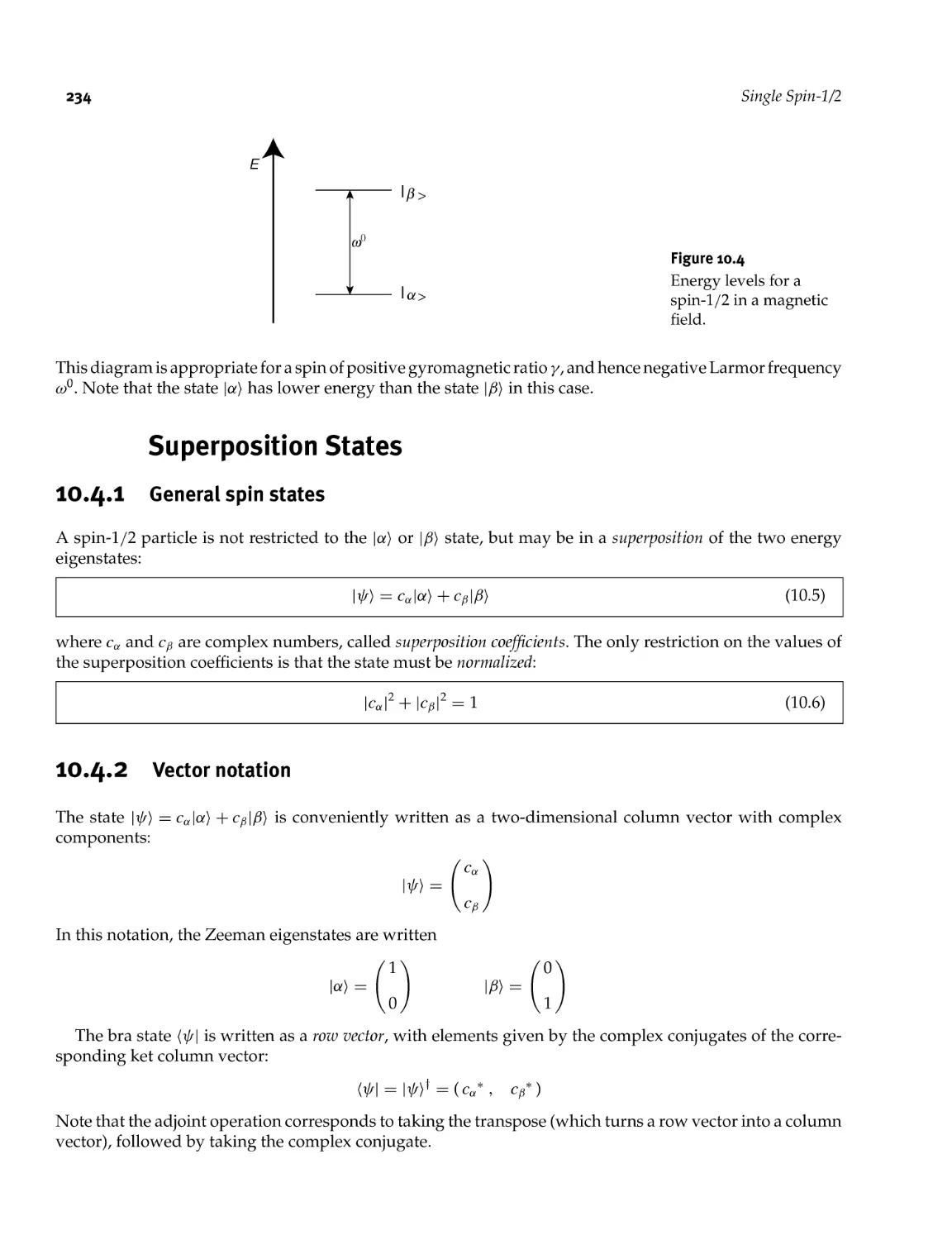 10.4 Superposition States
10.4.2 Vector notation