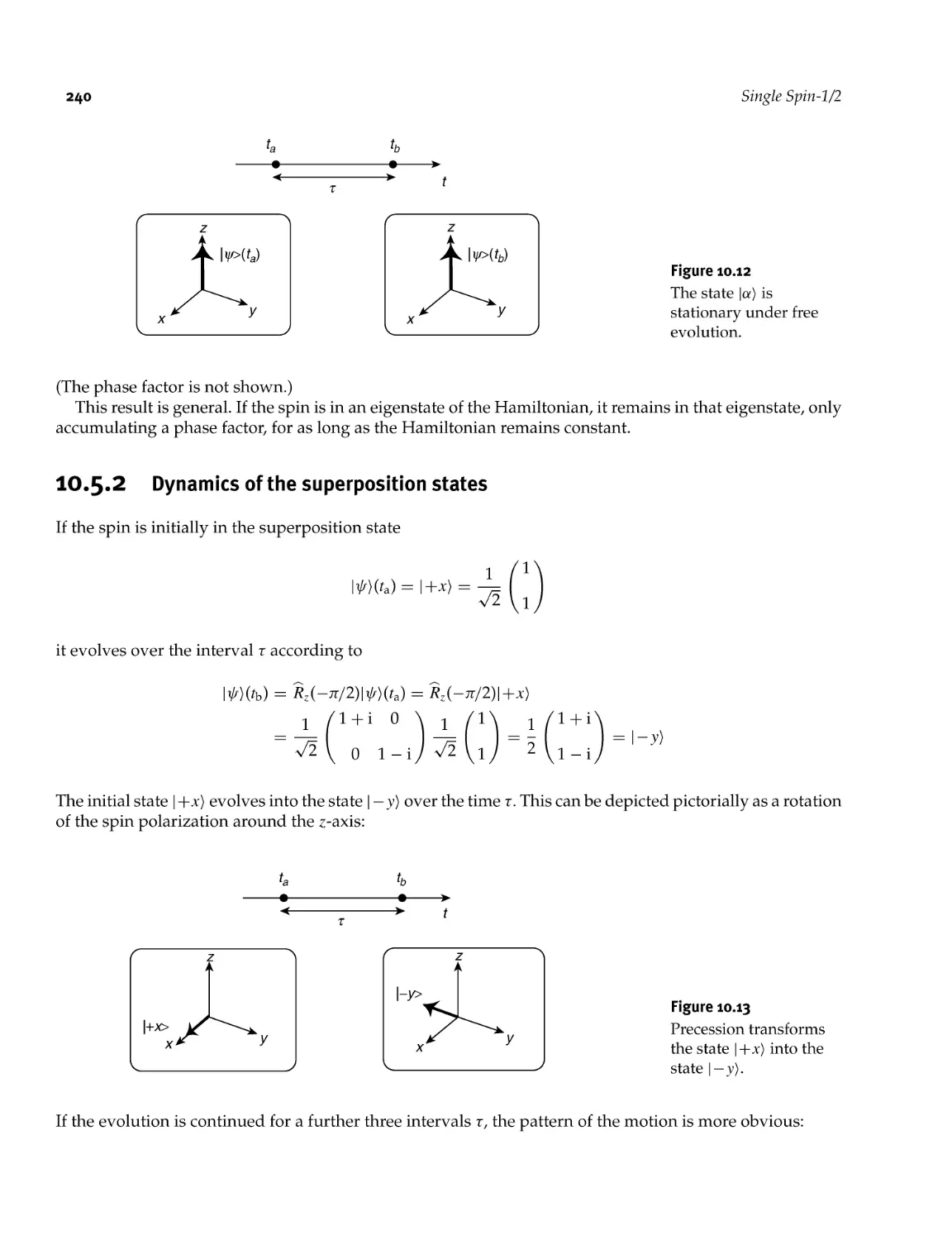 10.5.2 Dynamics of the superposition states