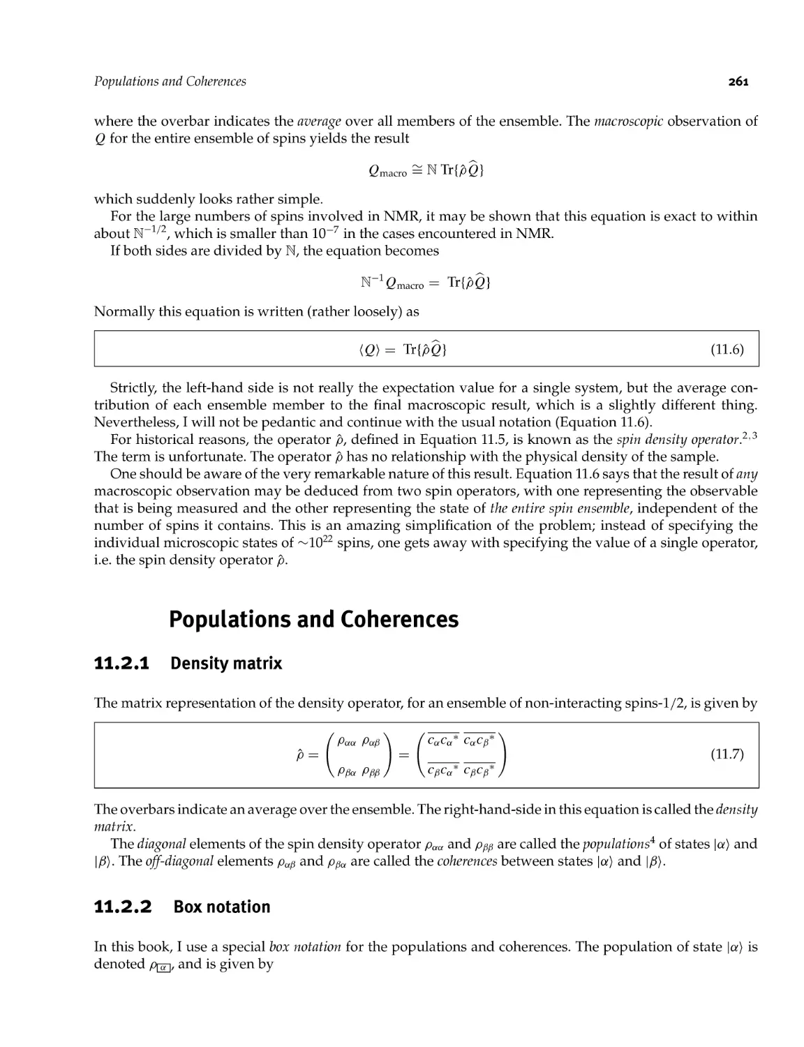 11.2 Populations and Coherences
11.2.2 Box notation