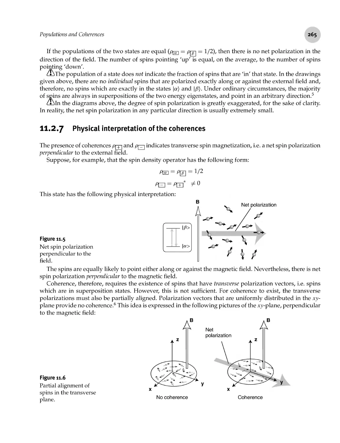 11.2.7 Physical interpretation of the coherences