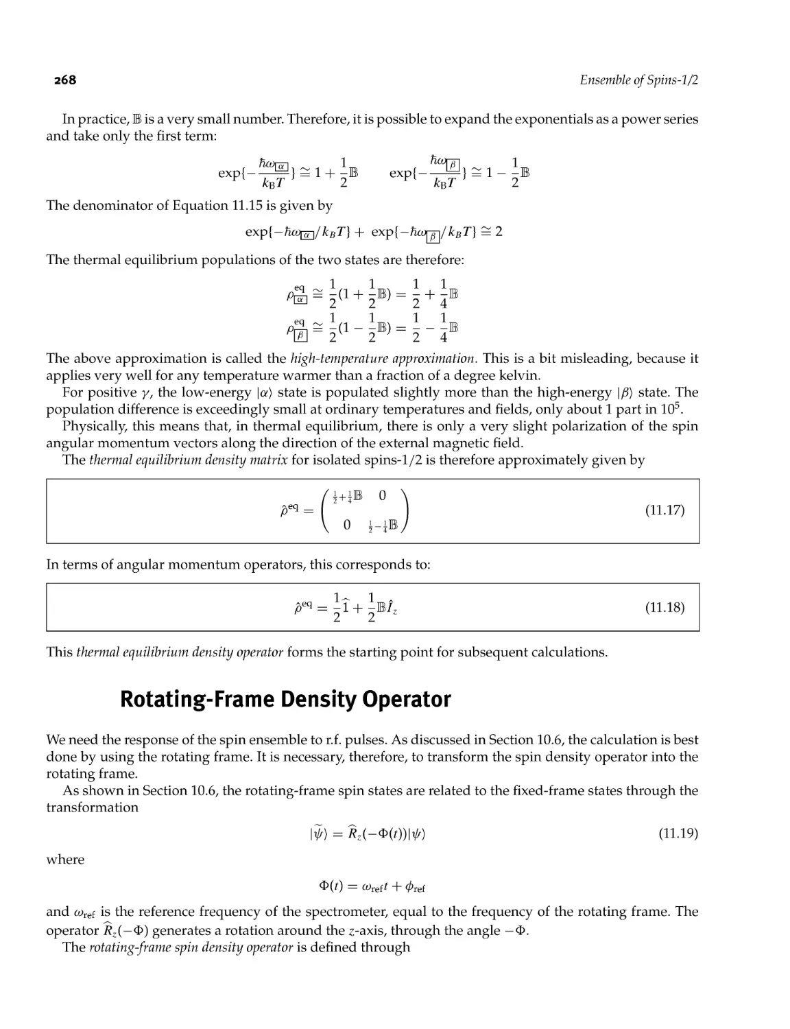 11.4 Rotating-Frame Density Operator