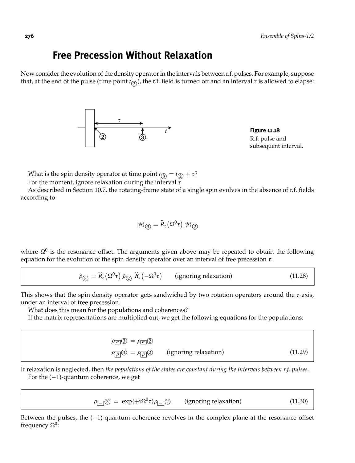 11.7 Free Precession Without Relaxation