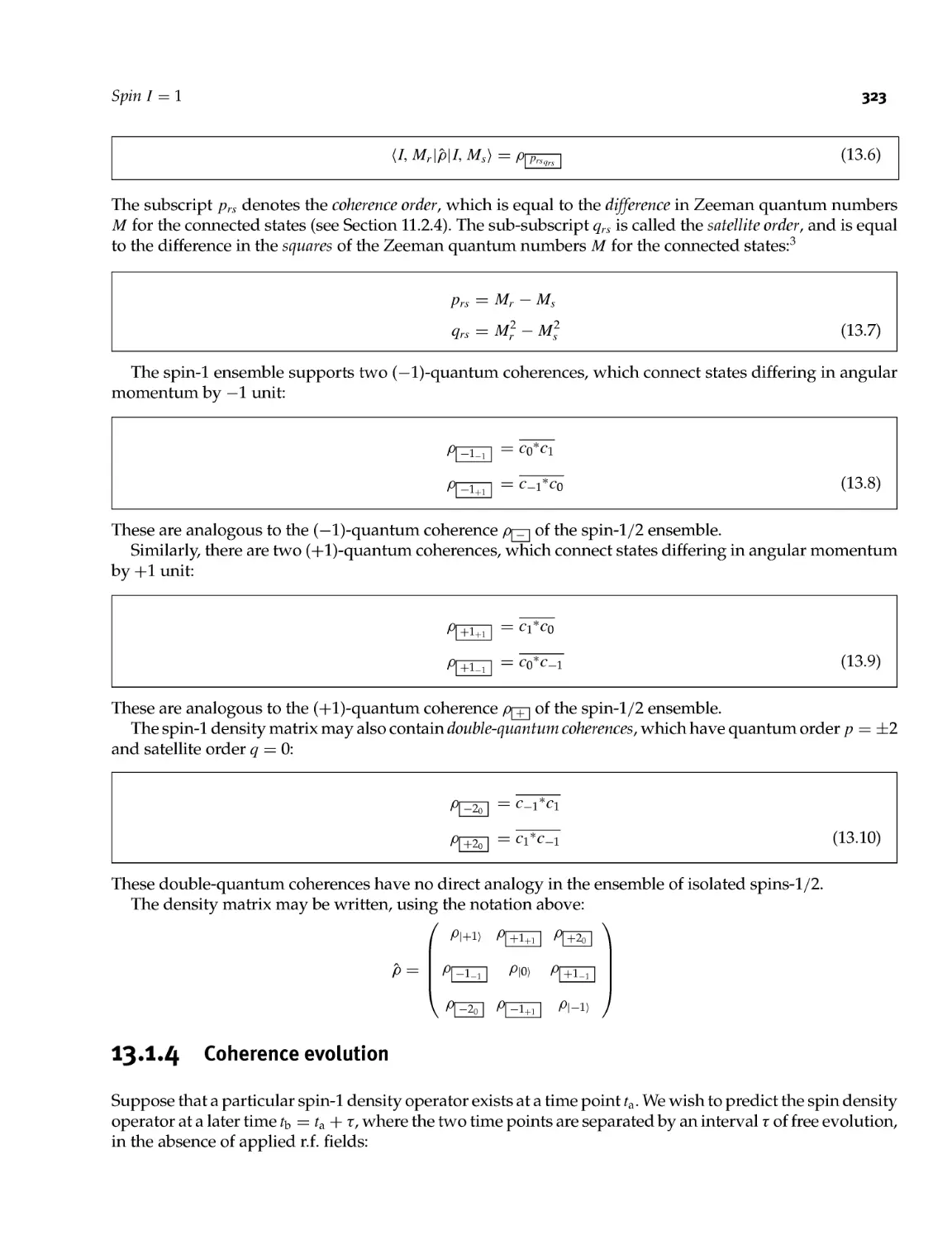 13.1.4 Coherence evolution