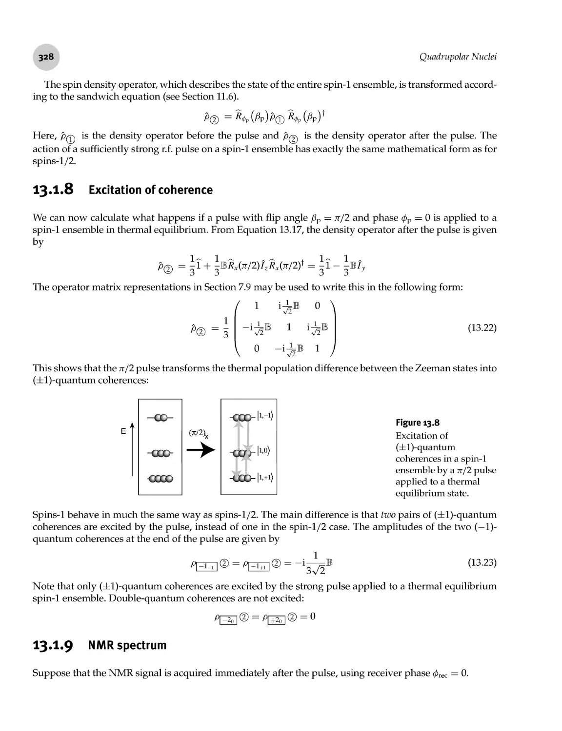 13.1.8 Excitation of coherence
13.1.9 NMR spectrum