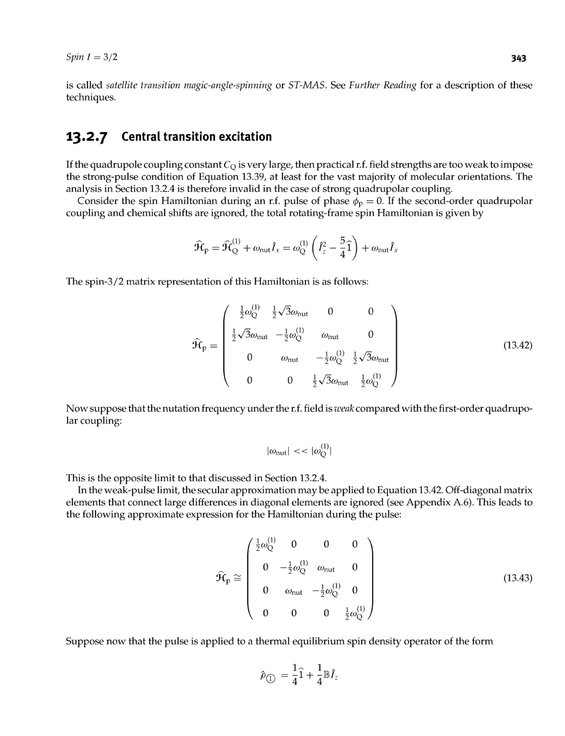 13.2.7 Central transition excitation