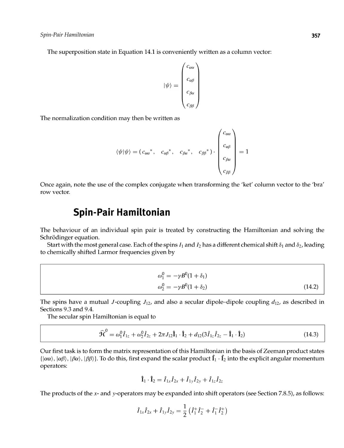 14.3 Spin-Pair Hamiltonian