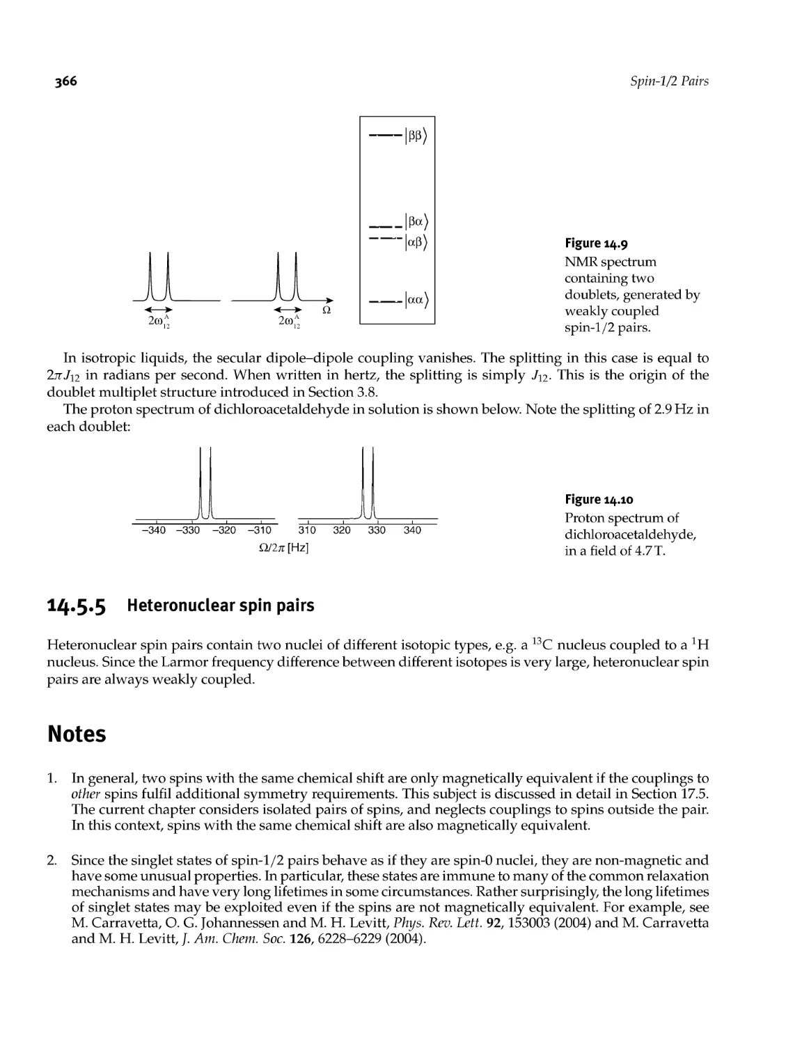 14.5.5 Heteronuclear spin pairs