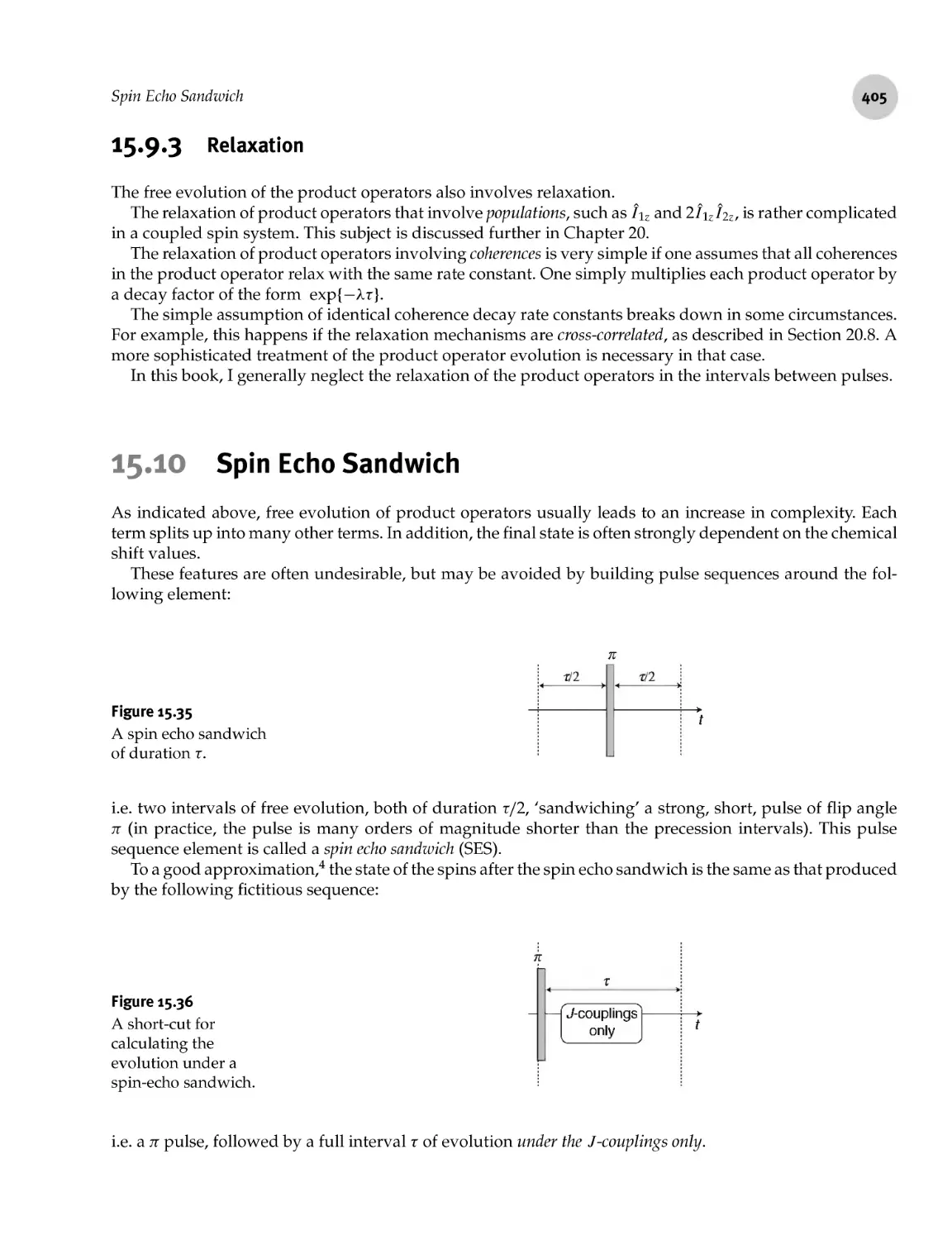 15.9.3 Relaxation
15.10 Spin Echo Sandwich