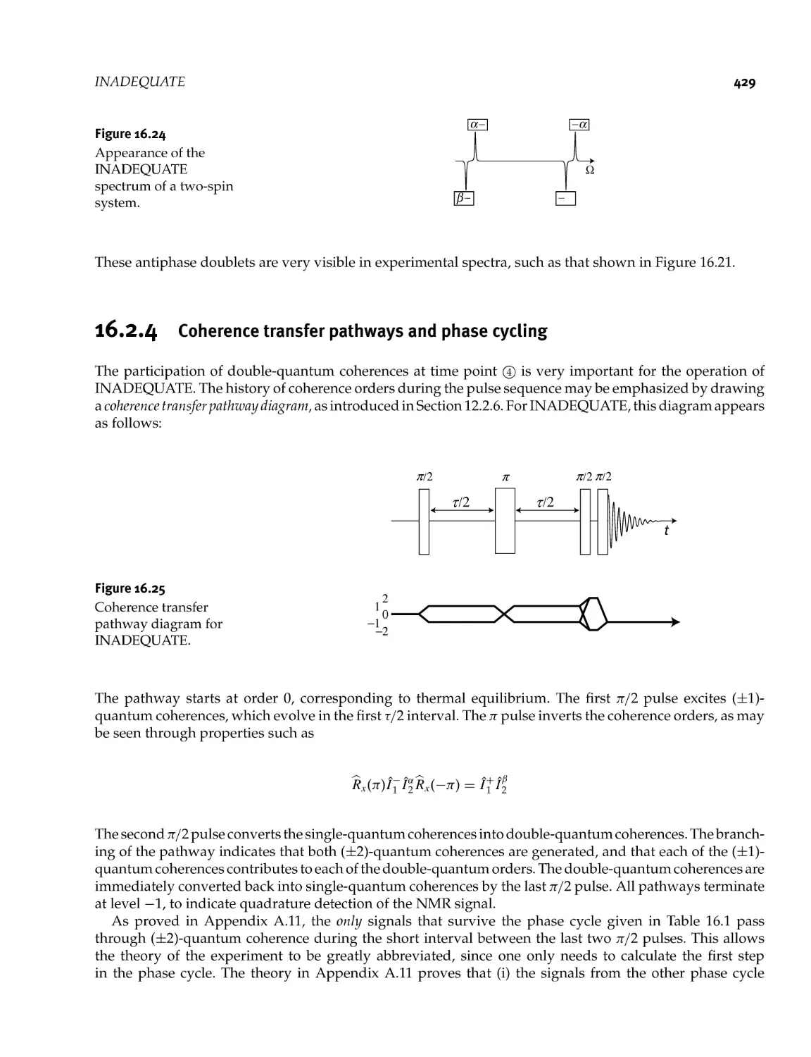 16.2.4 Coherence transfer pathways and phase cycling