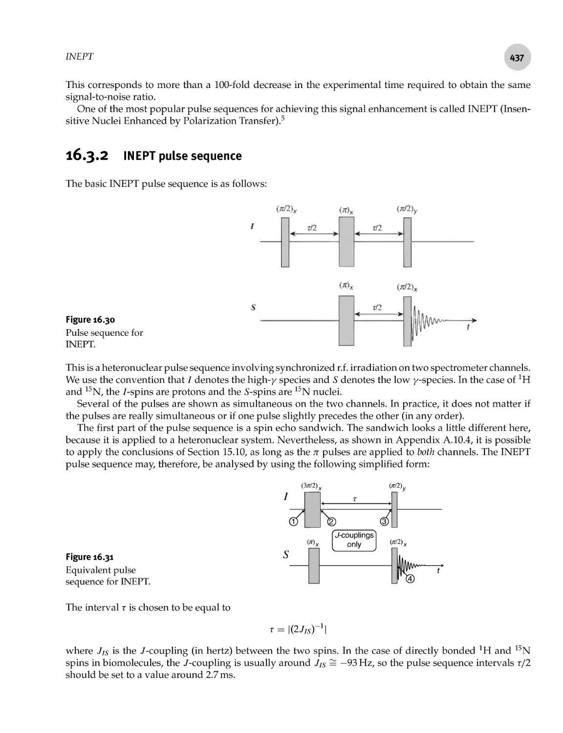 16.3.2 INEPT pulse sequence