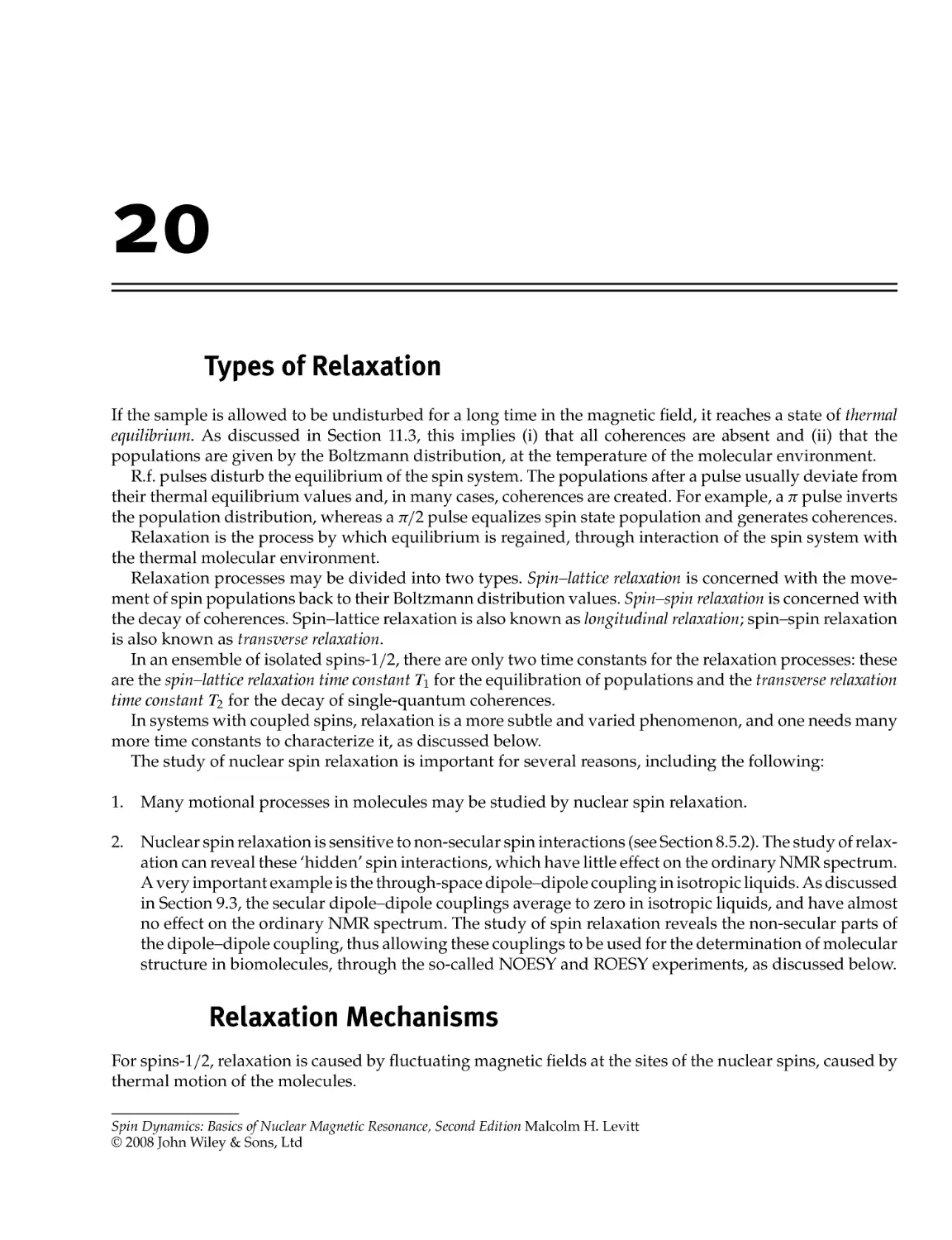 20 Relaxation
20.2 Relaxation Mechanisms