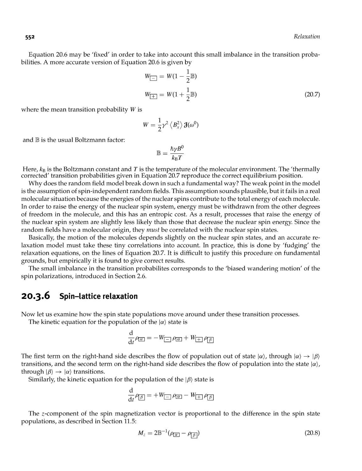 20.3.6 Spinlattice relaxation