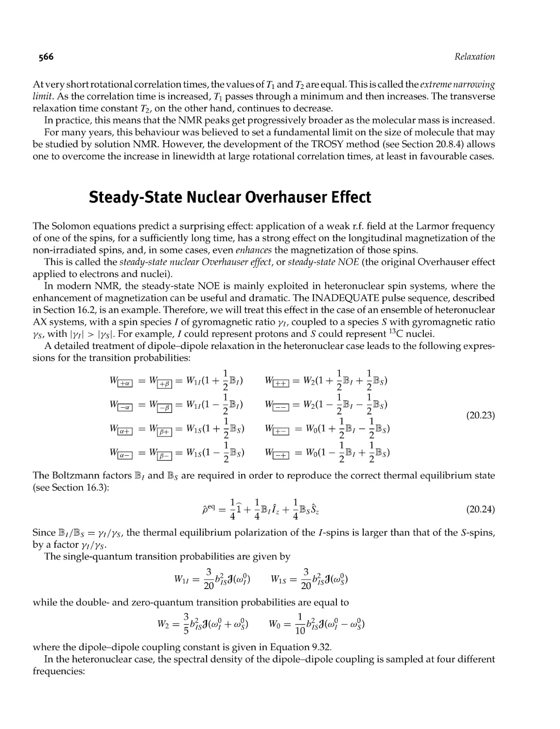 20.5 Steady-State Nuclear Overhauser Effect