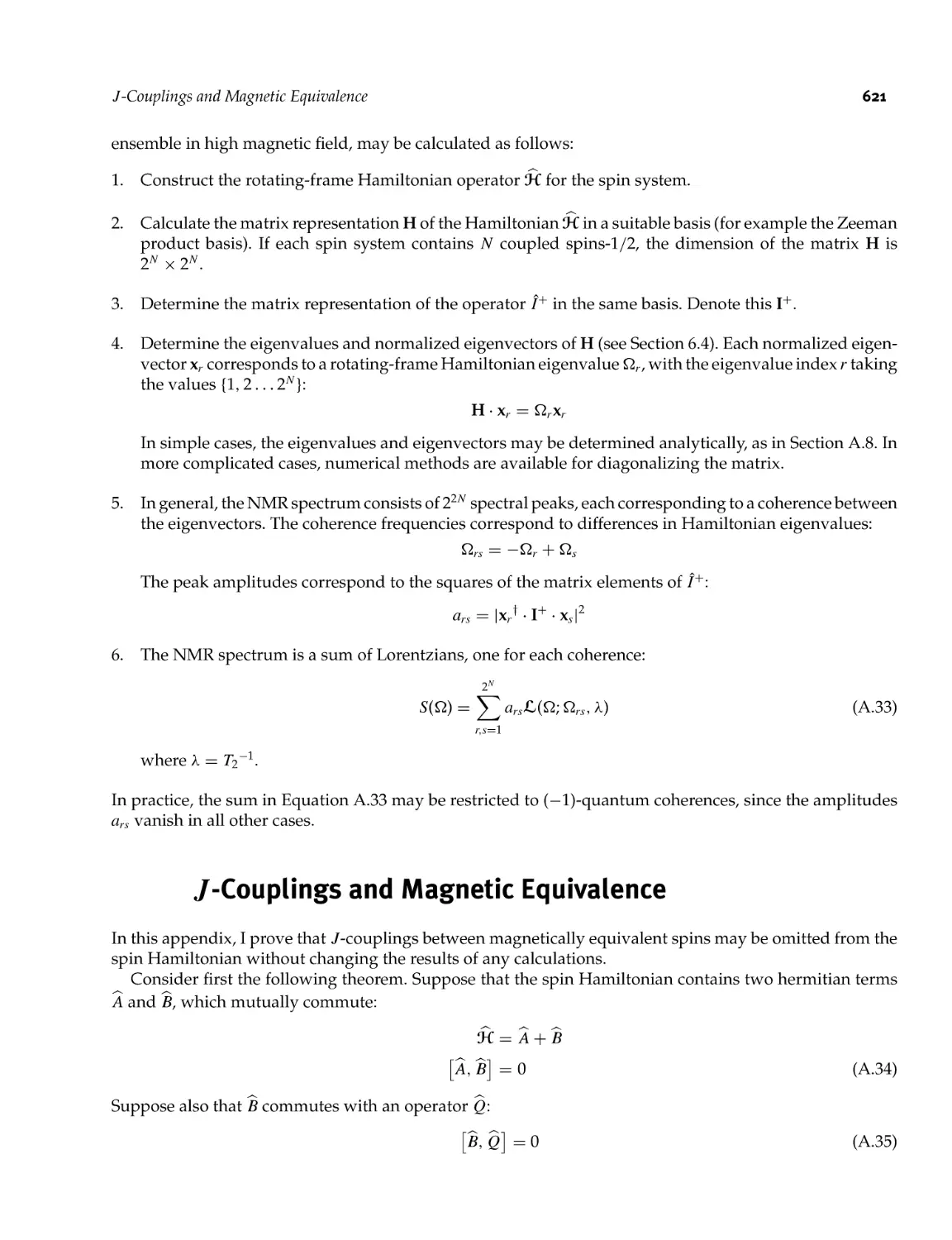 A.9 J-Couplings and Magnetic Equivalence