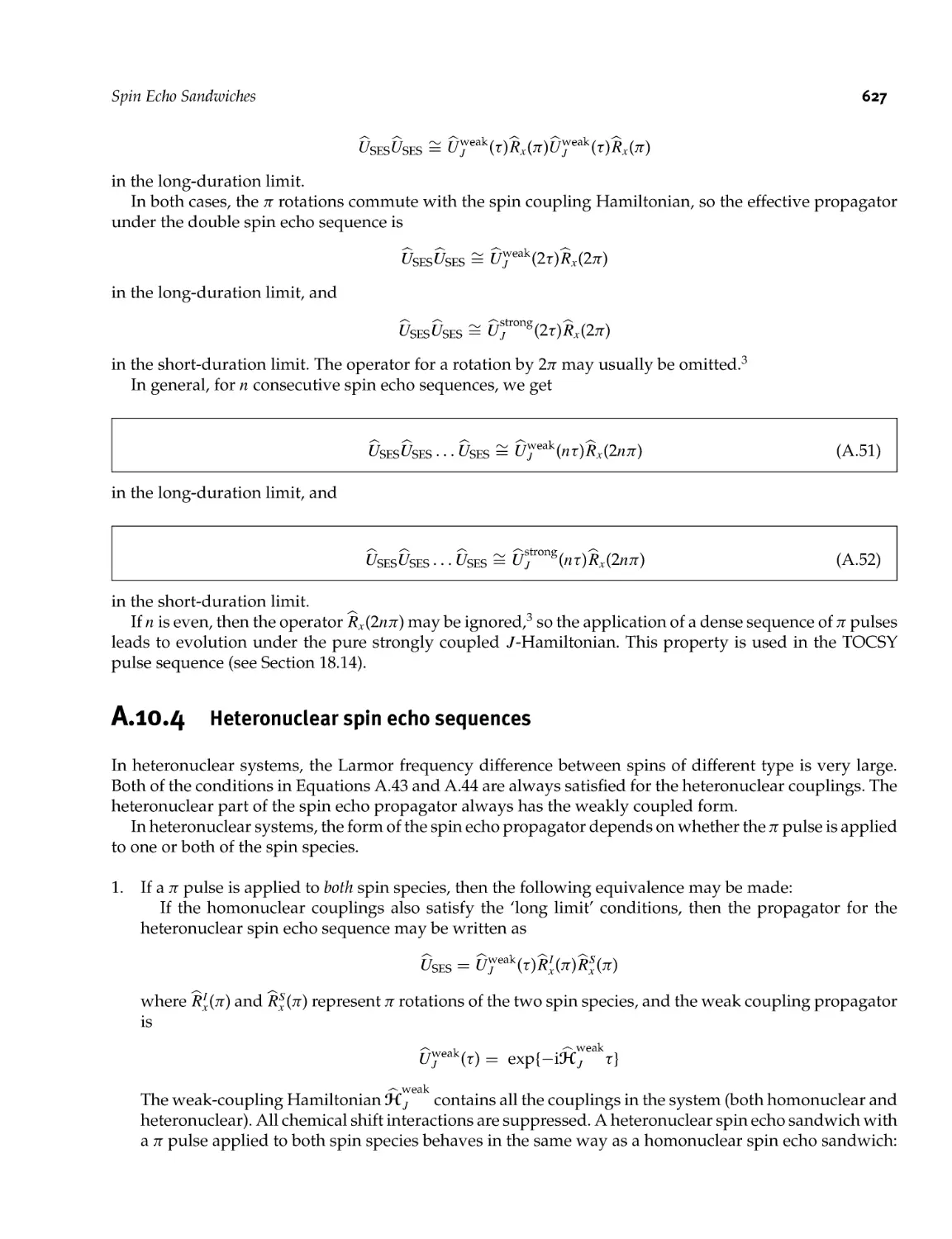 A.10.4 Heteronuclear spin echo sequences