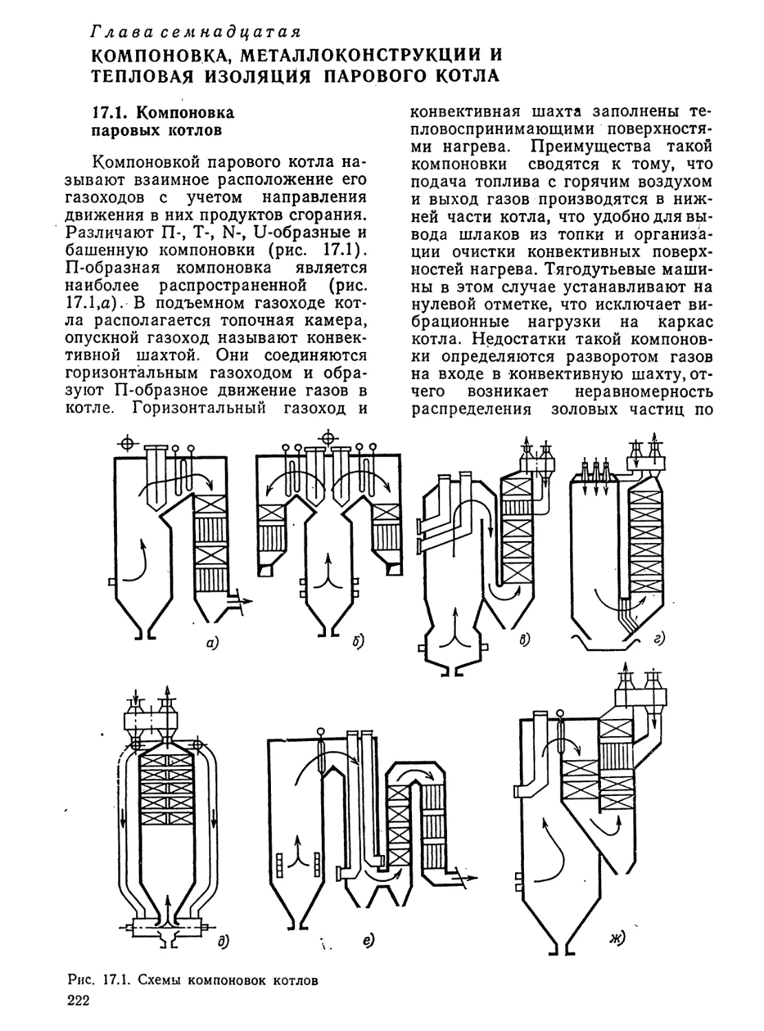 Глава семнадцатая. Компоновка, металлоконструкции и тепловая изоляция парового котла