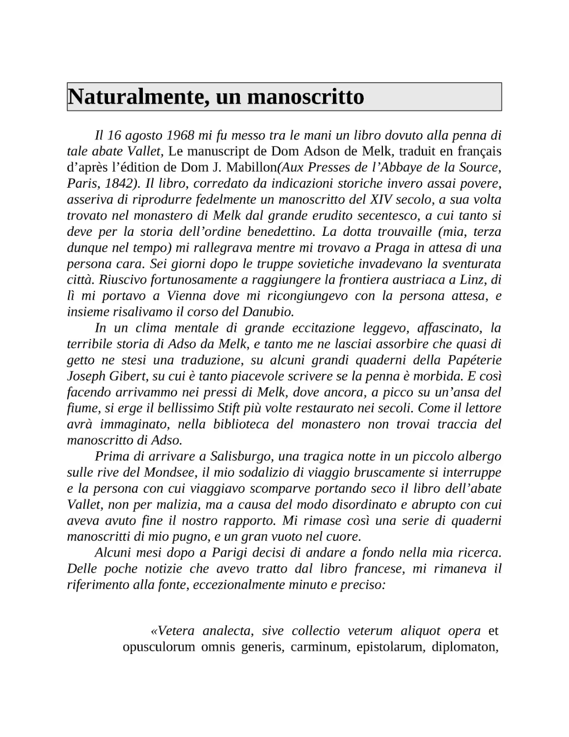 Naturalmente, un manoscritto