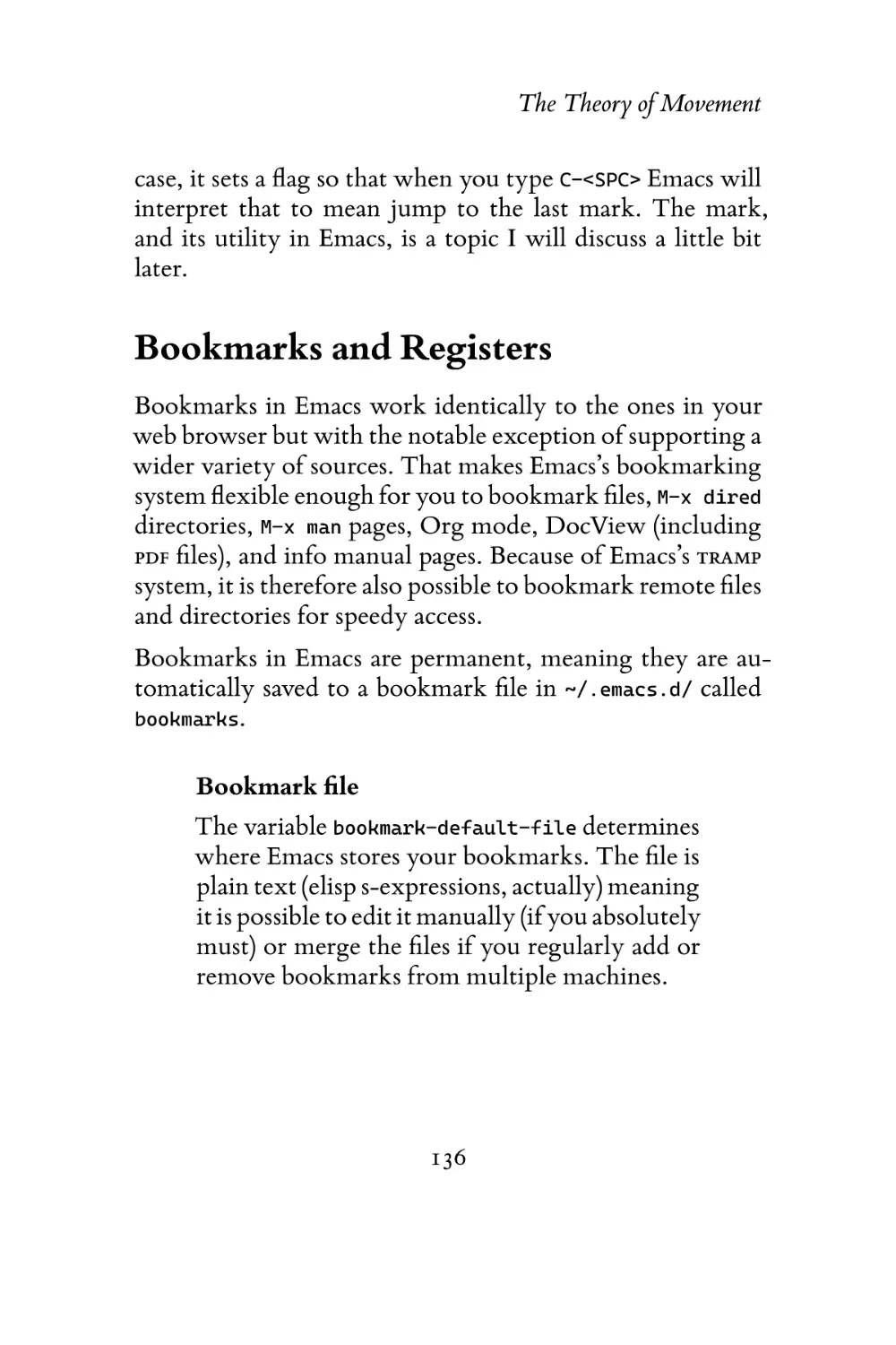 Bookmarks and Registers