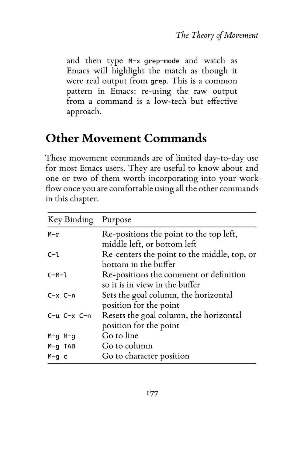 Other Movement Commands