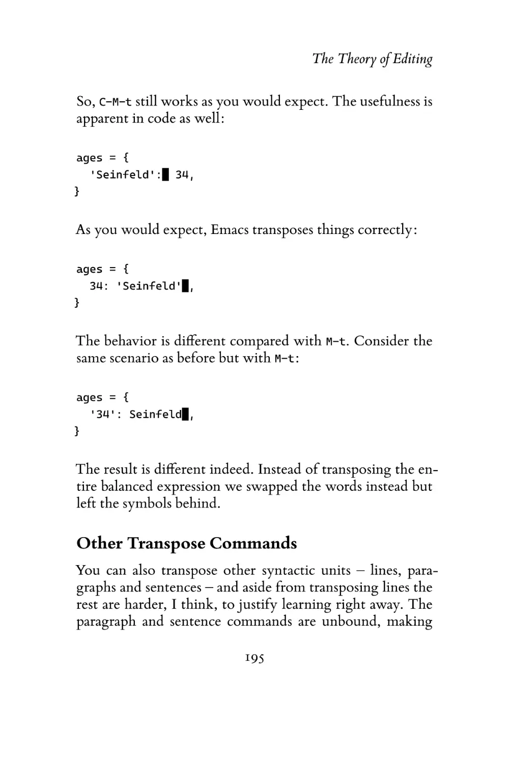 Other Transpose Commands