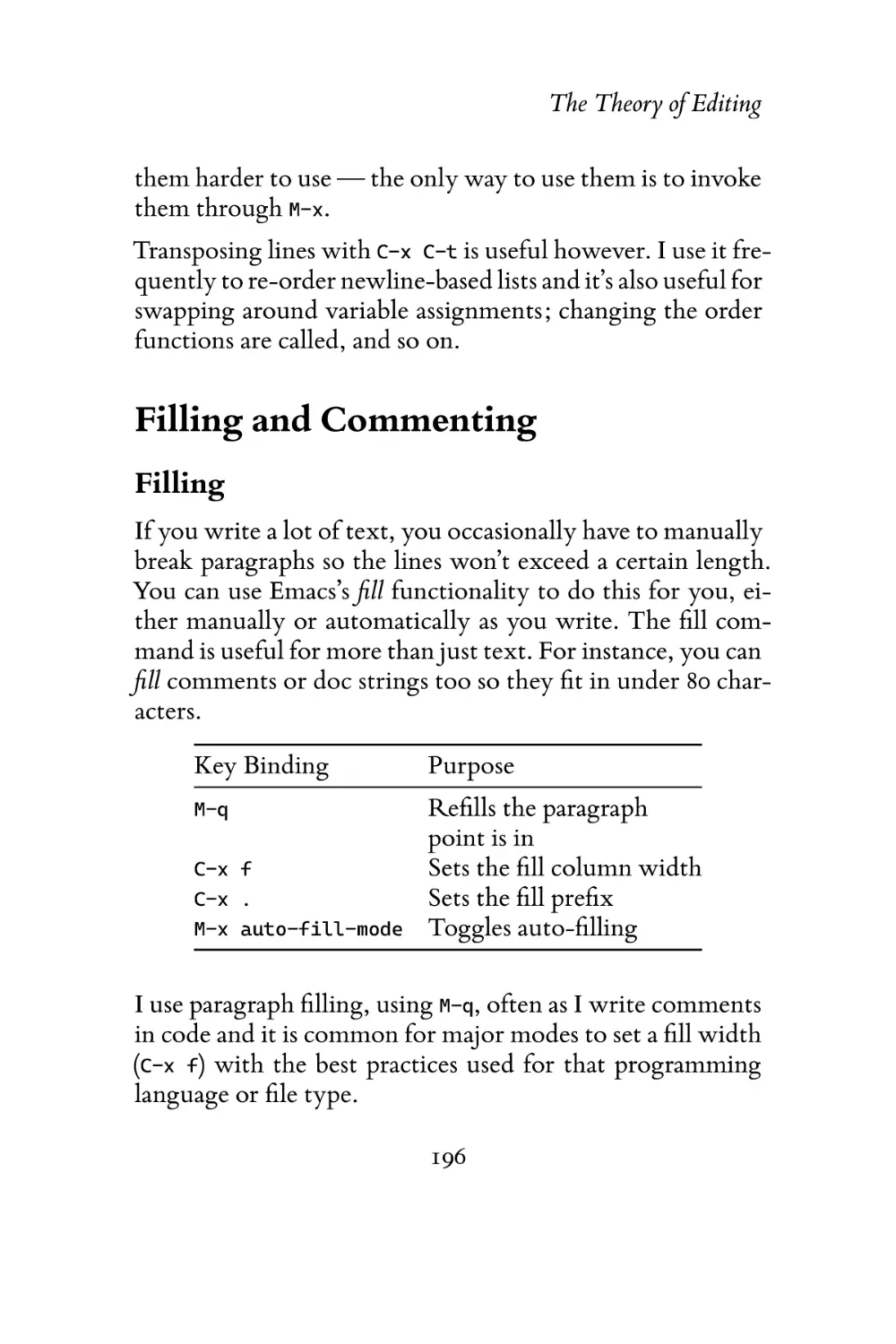 Filling and Commenting
Filling