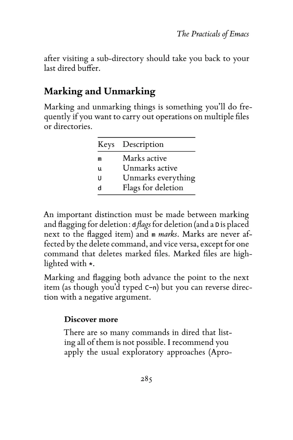 Marking and Unmarking