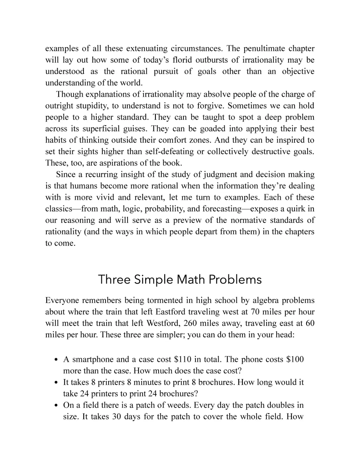 Three Simple Math Problems