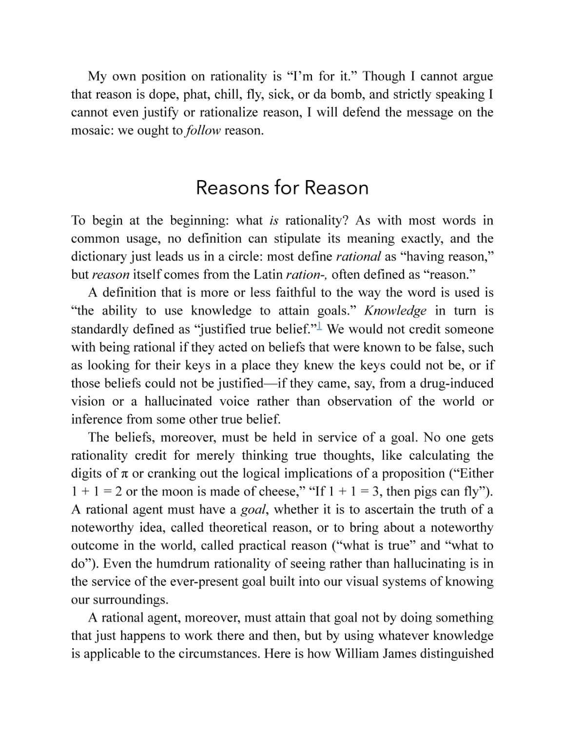 Reasons for Reason