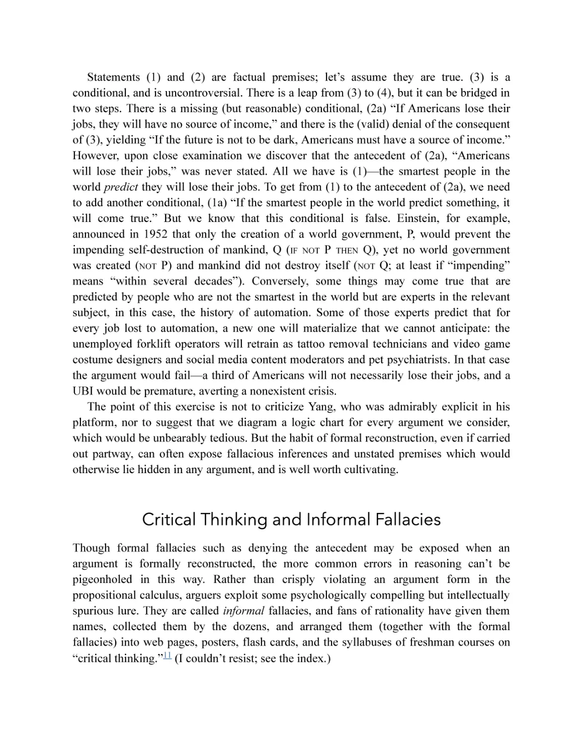 Critical Thinking and Informal Fallacies