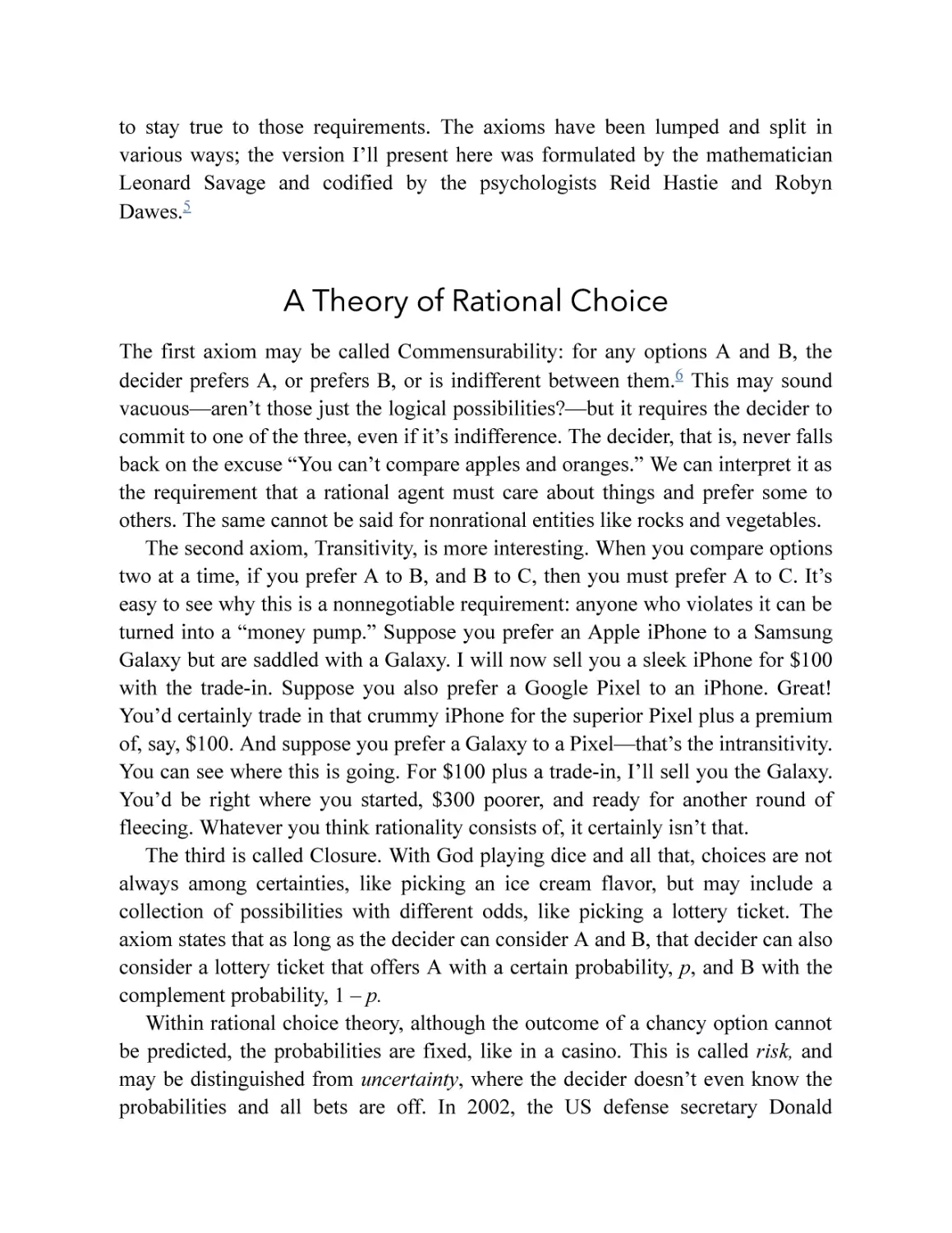 A Theory of Rational Choice