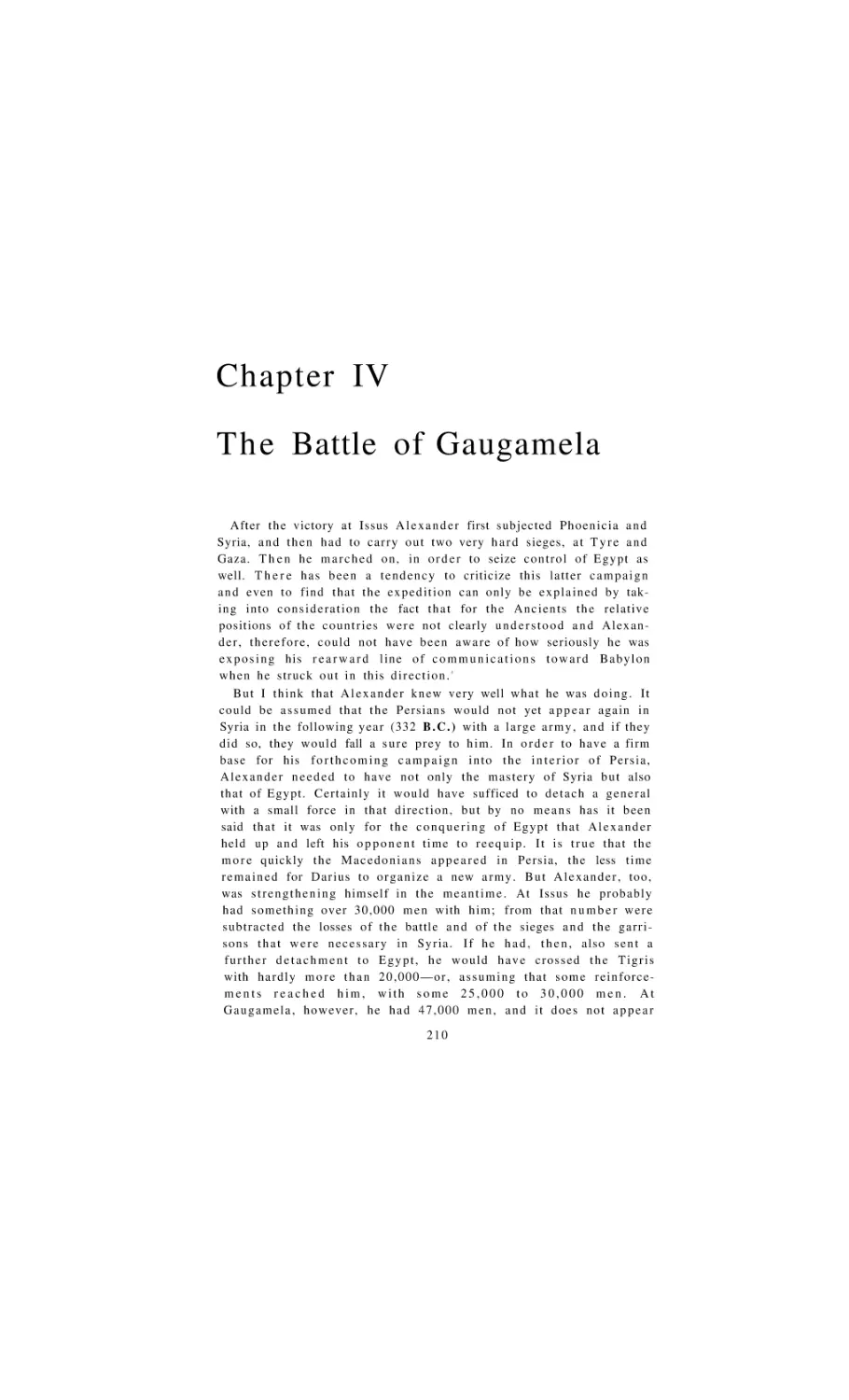 The Battle of Gaugamela