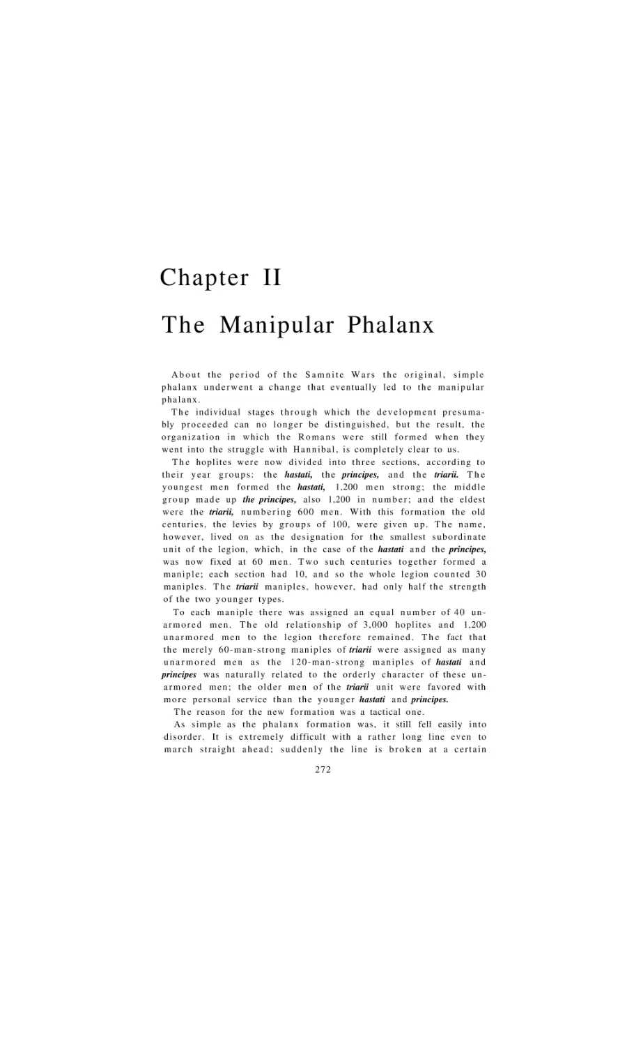 The Manipular Phalanx