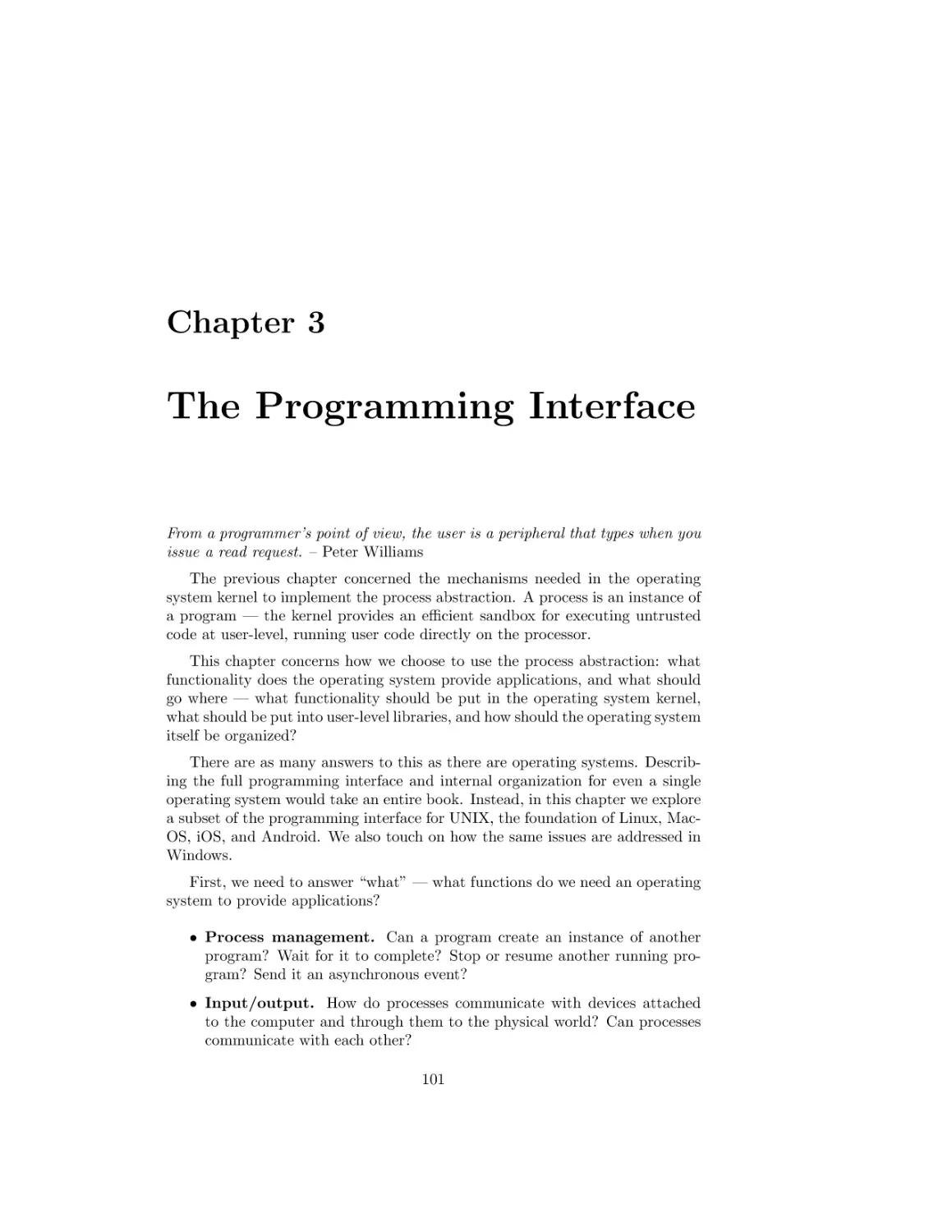 The Programming Interface