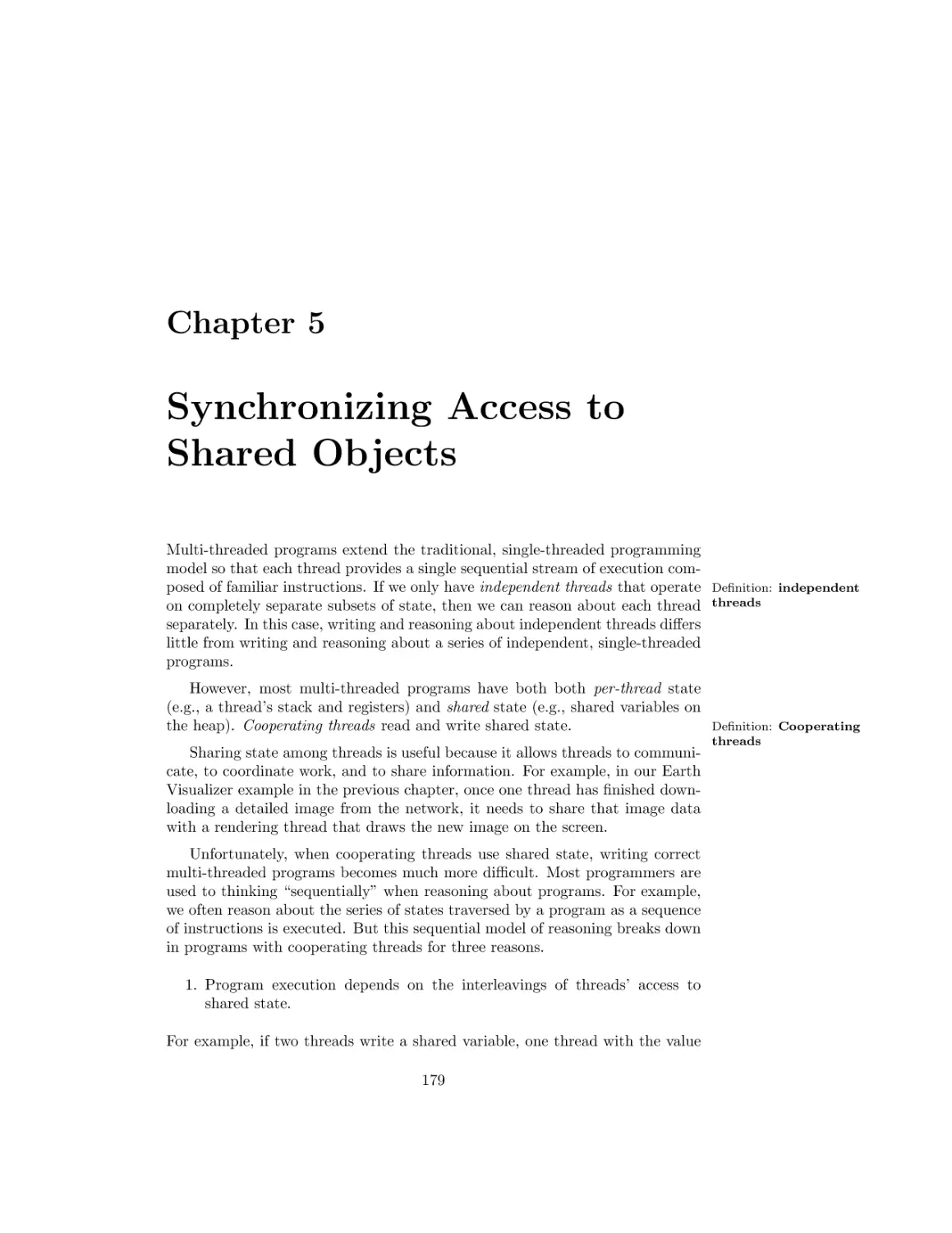 Synchronizing Access to Shared Objects