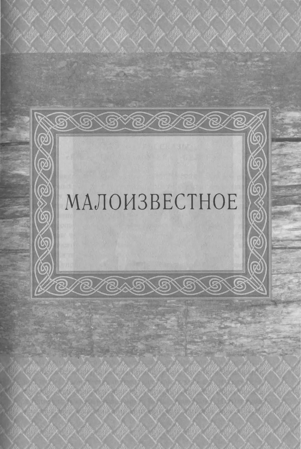 МАЛОИЗВЕСТНОЕ