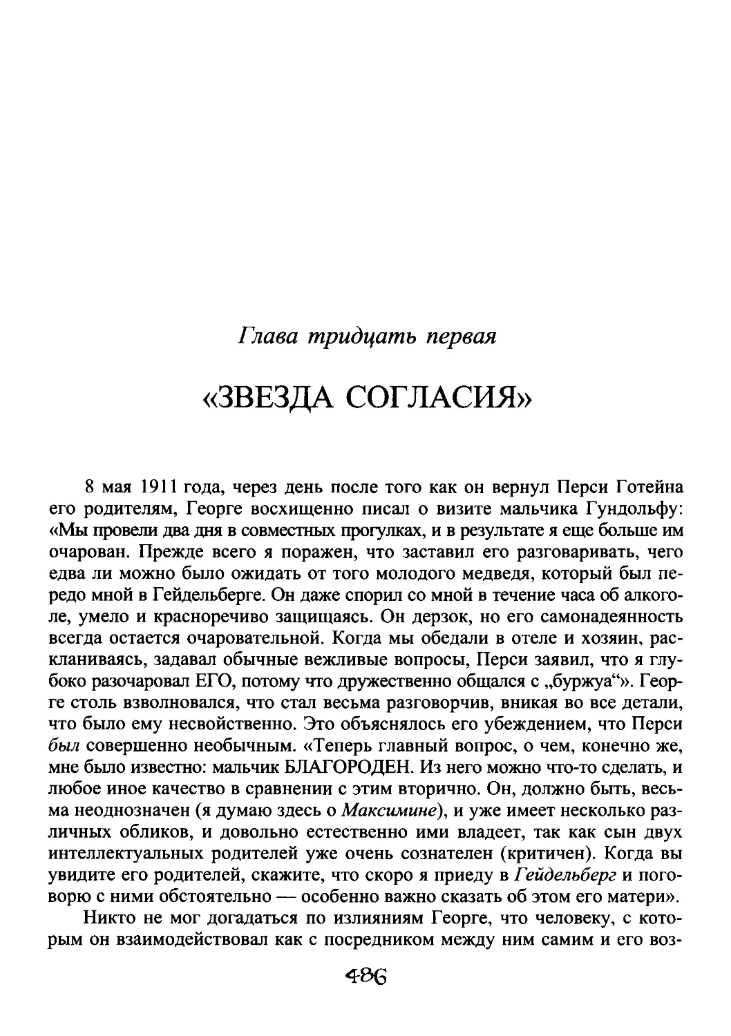 ﻿Глава тридцать первая. «Звезда согласия