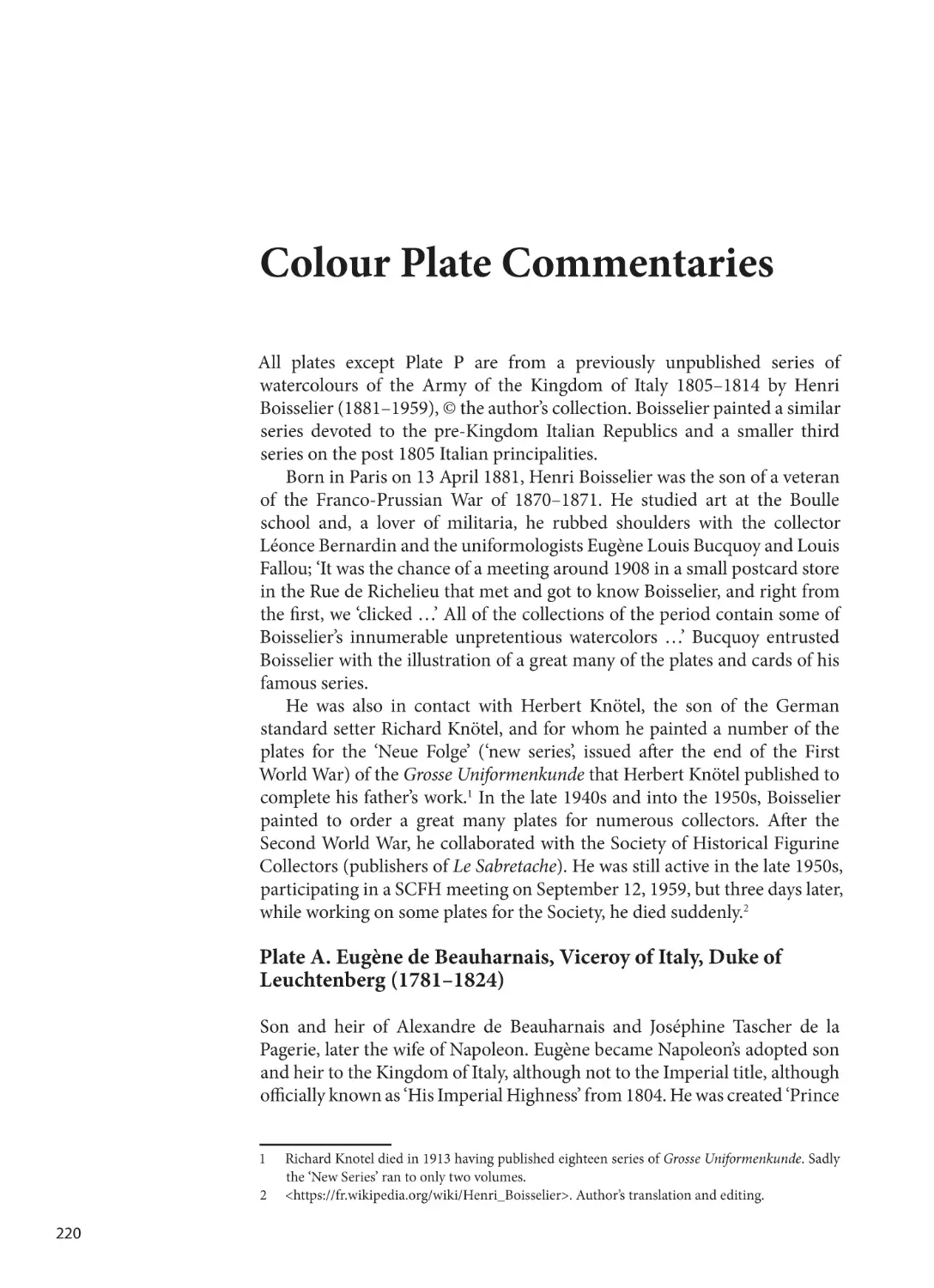 Colour Plate Commentaries