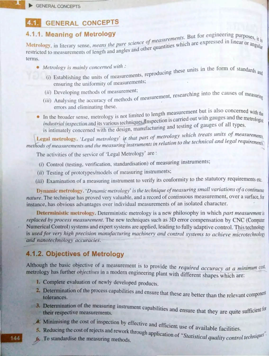 4.1.2. Objectives of Metrology