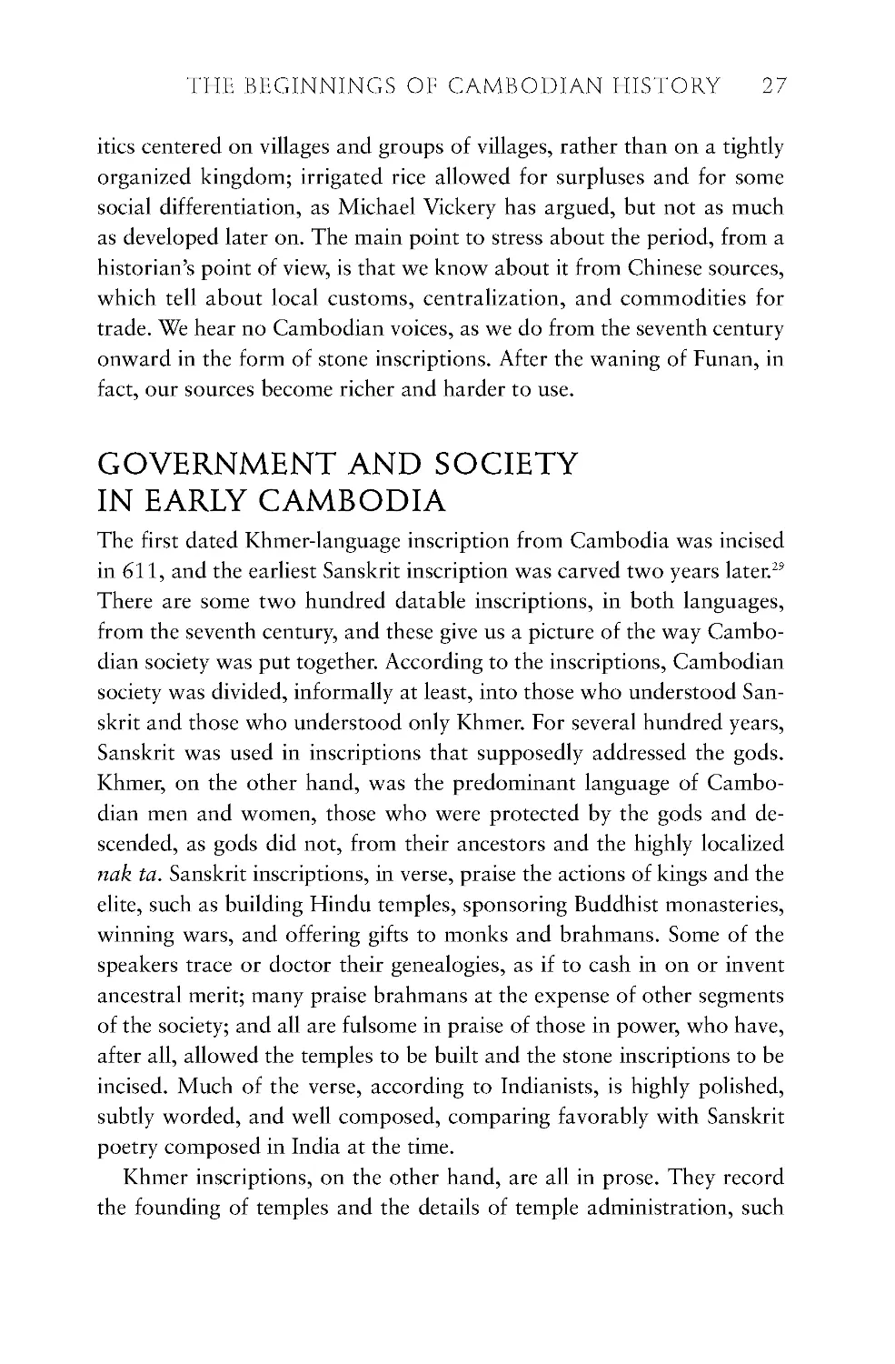 Government and Society in Early Cambodia