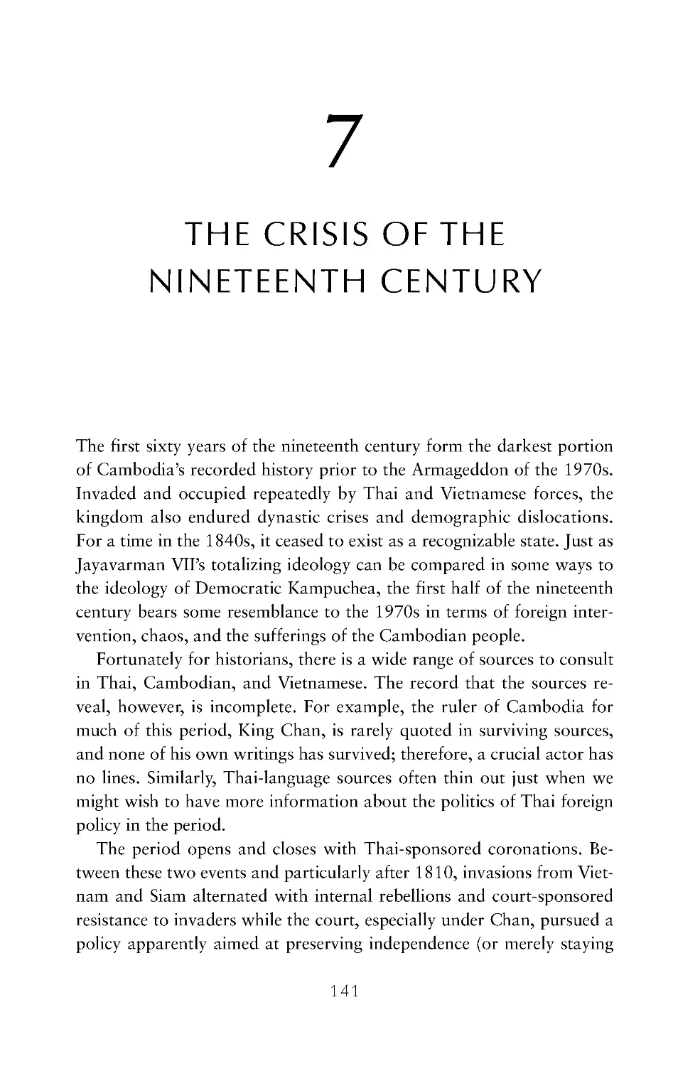 7. The Crisis of the Nineteenth Century