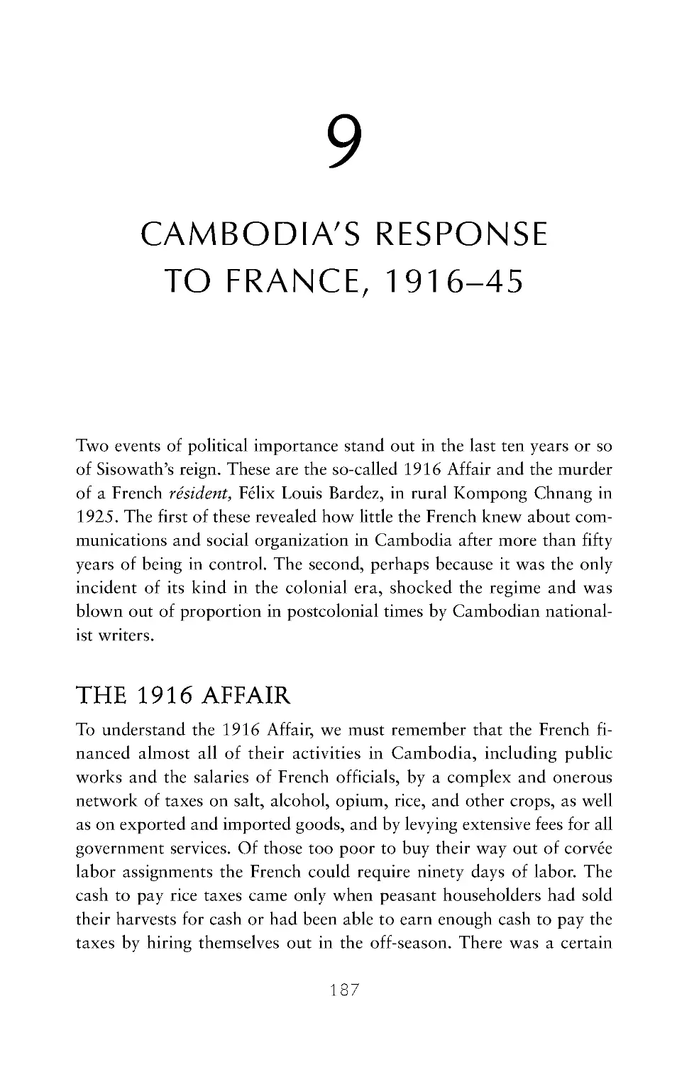 9. Cambodia's Response to France, 1916-45