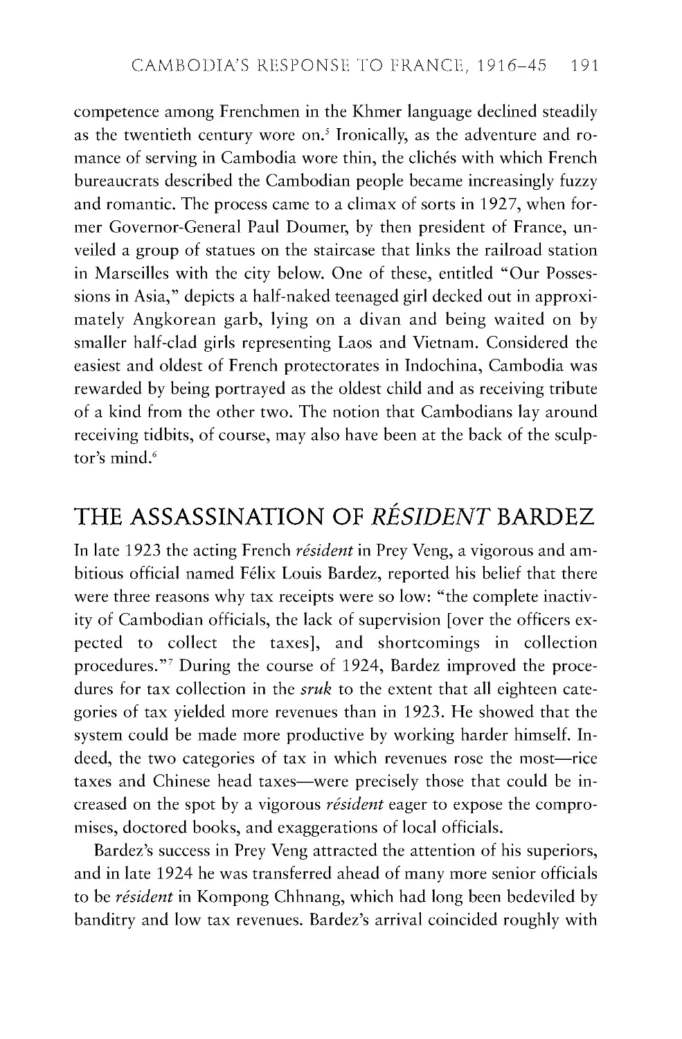 The Assassination of Resident Bardez
