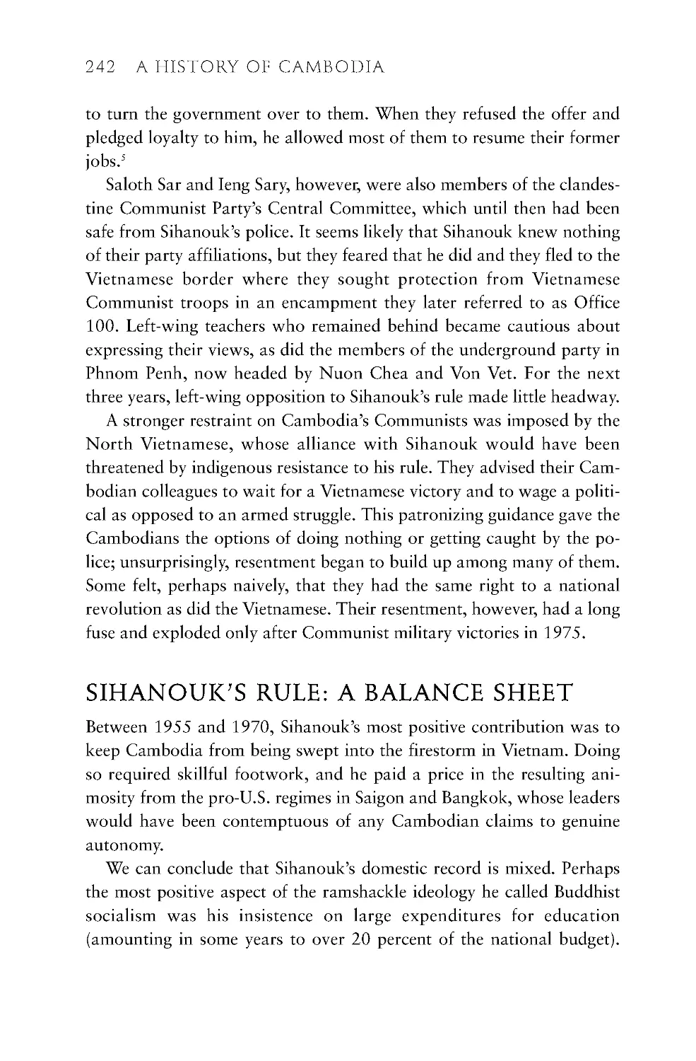Sihanouk's Rule: A Balance Sheet