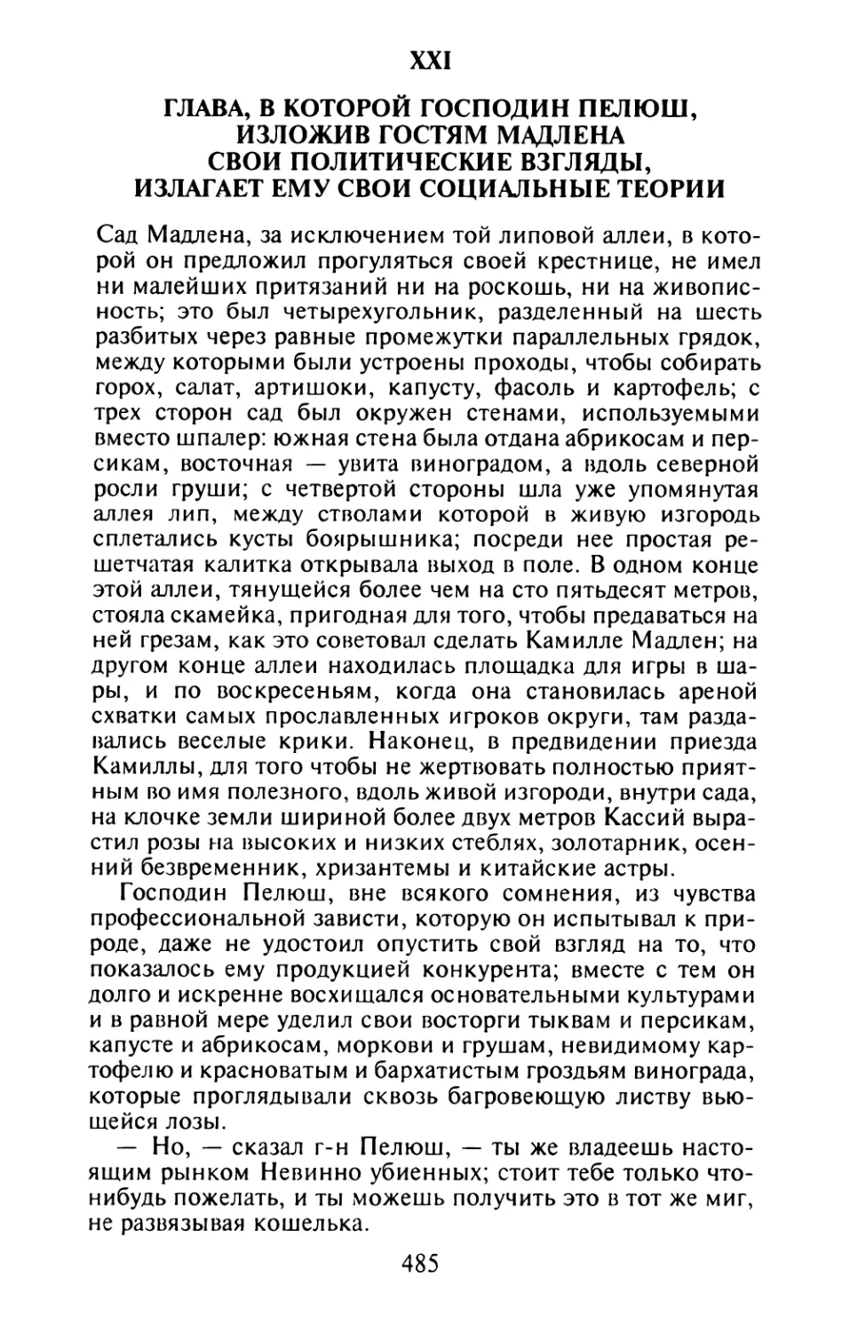 XXI. Глава, в которой господин Пелюш, изложив гостям Мадлена свои политические взгляды, излагает ему свои социальные теории